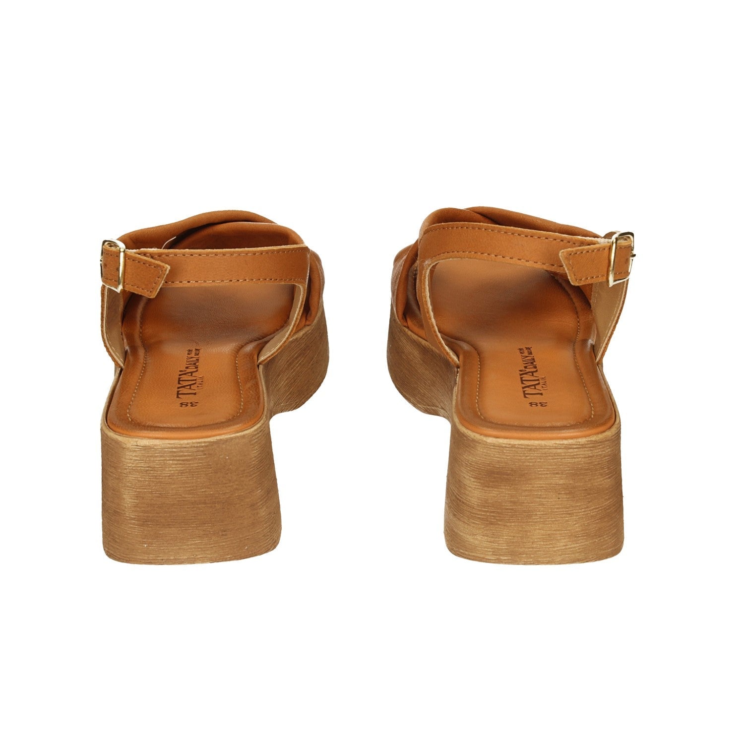 Sandali con zeppa in vera pelle. Made in Italy. Tacco alto 6cm