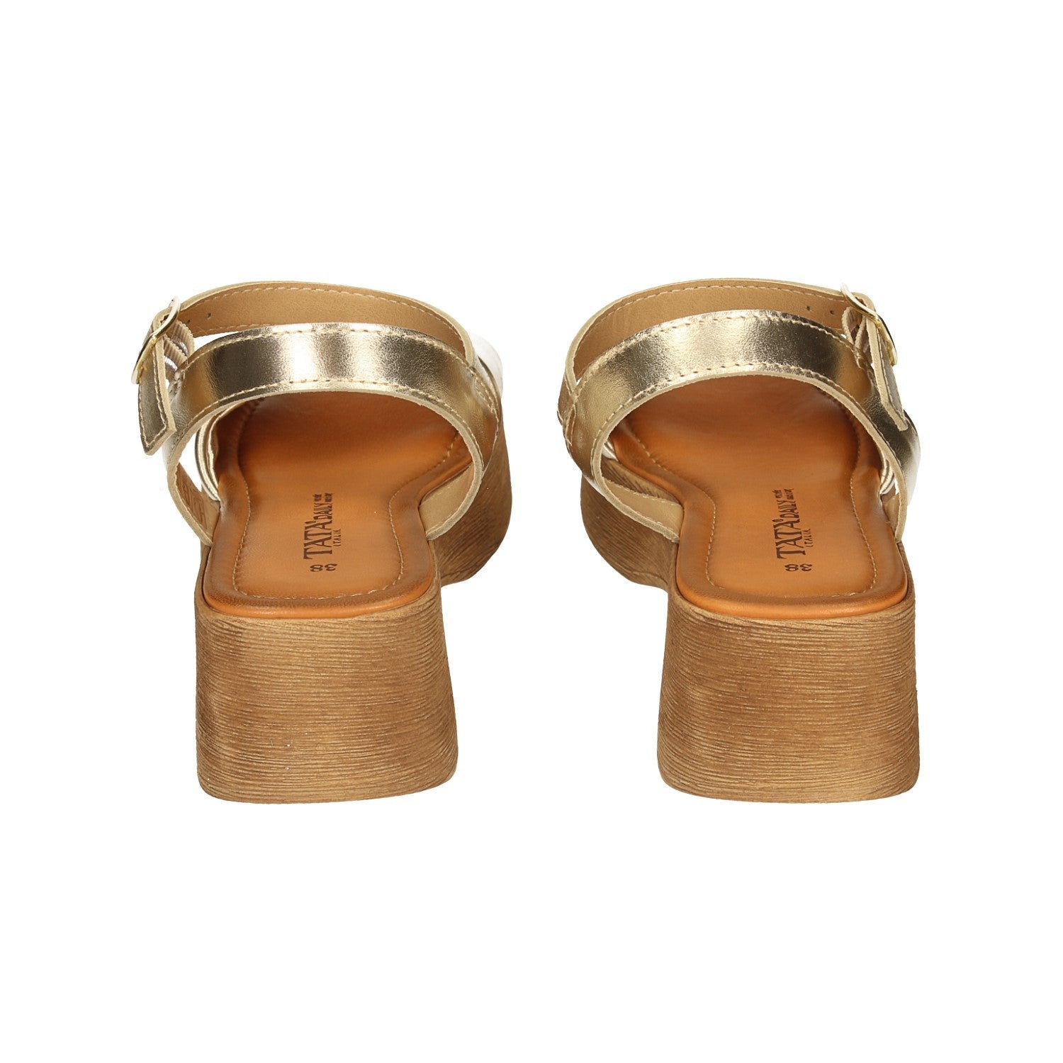 Sandali con zeppa in vera pelle. Made in Italy. Tacco alto 6cm