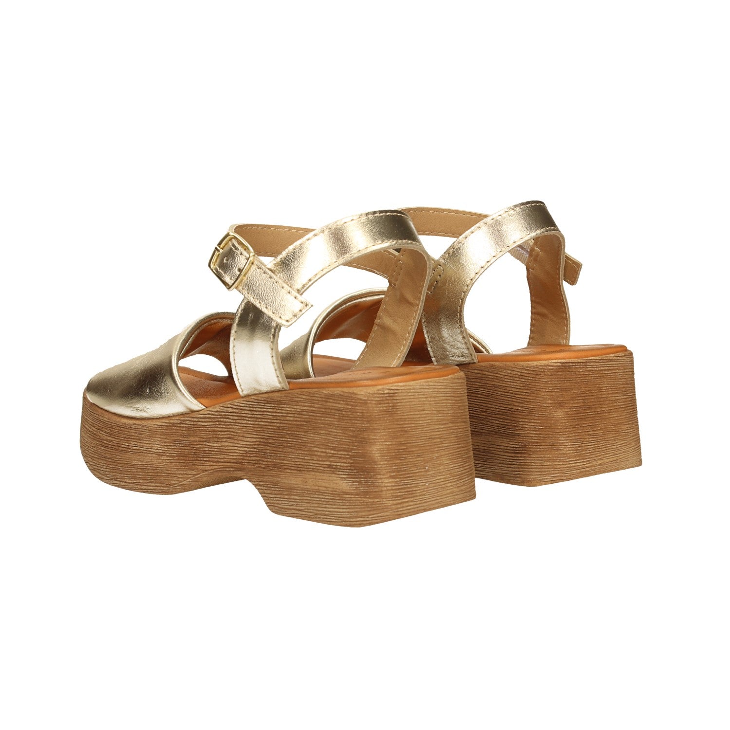 Sandali con zeppa in vera pelle. Made in Italy. Tacco alto 6cm