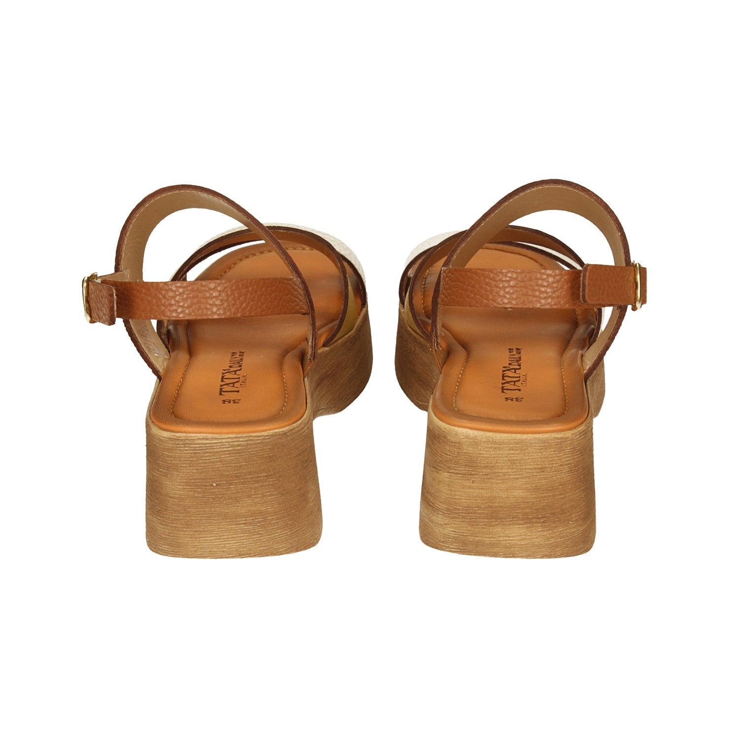 Sandali con zeppa in vera pelle. Made in Italy. Tacco alto 5.5 cm