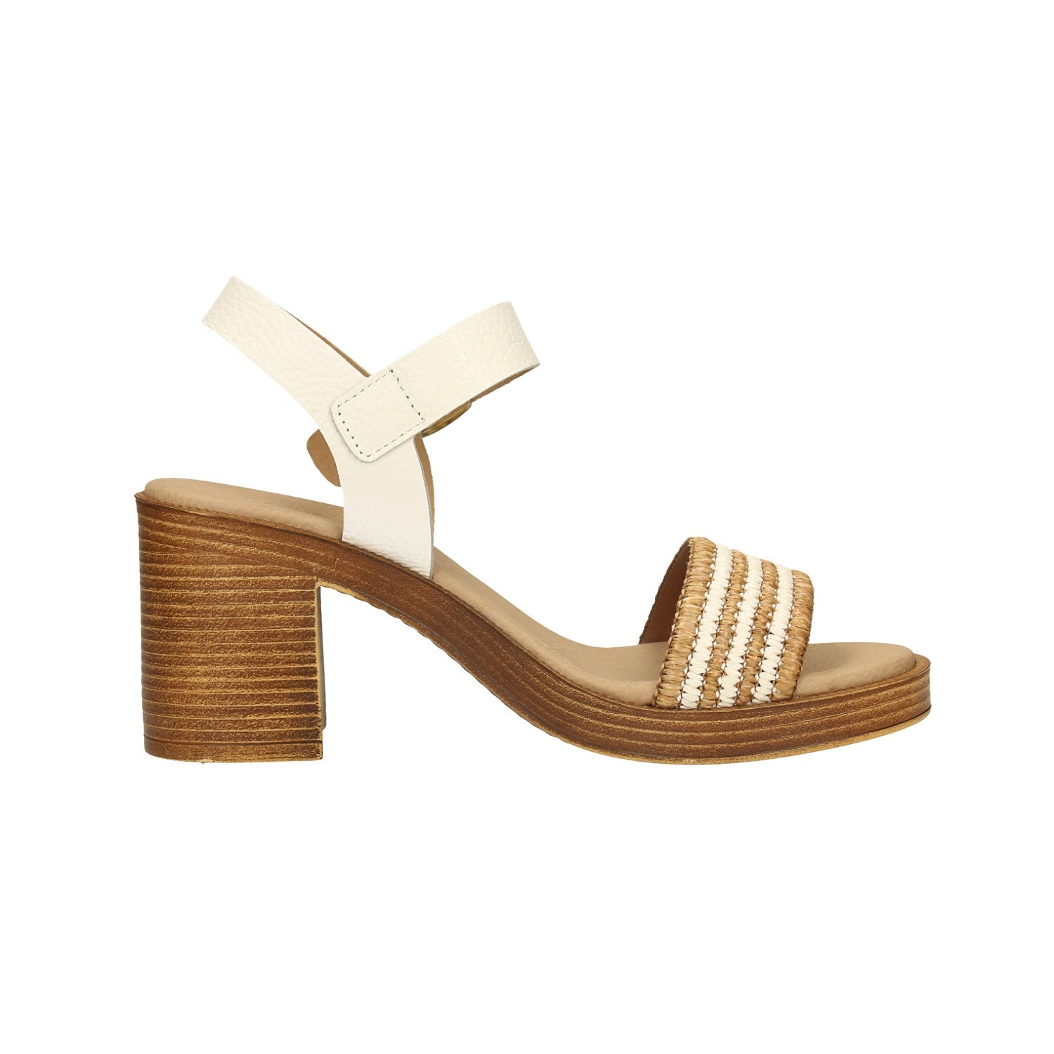 Sandali con zeppa. Made in Italy. Tacco alto 7 cm