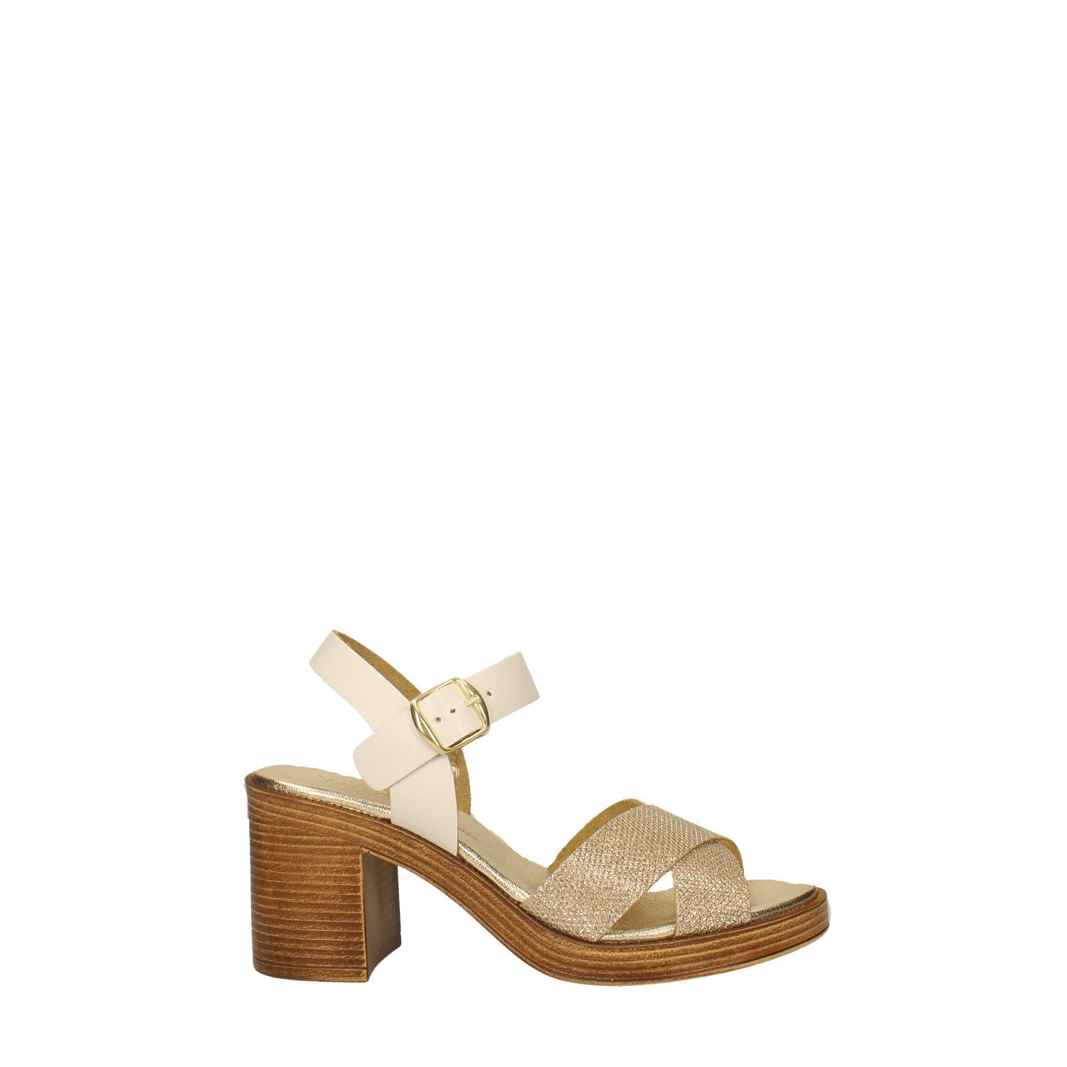 Sandali con incrocio glitterato. Made in Italy. Tacco alto 7cm