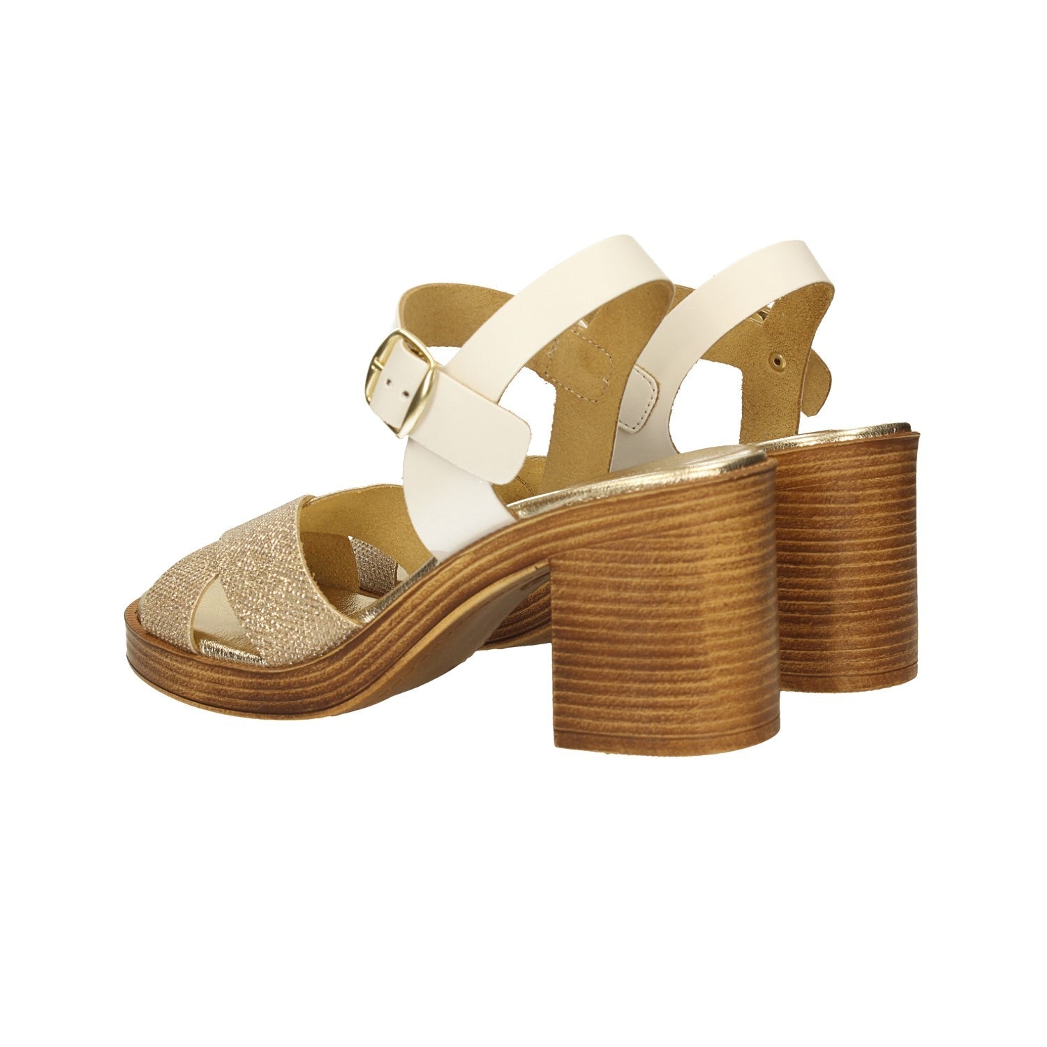 Sandali con incrocio glitterato. Made in Italy. Tacco alto 7cm