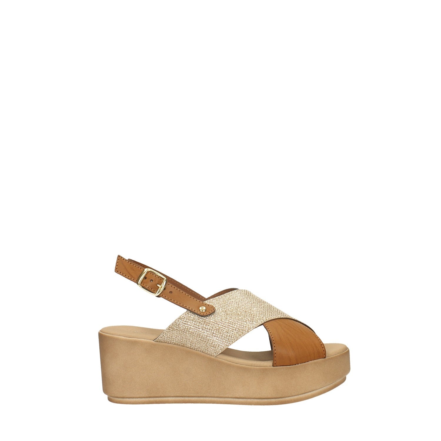 Sandali con zeppa. Made in Italy. Tacco alto 7cm