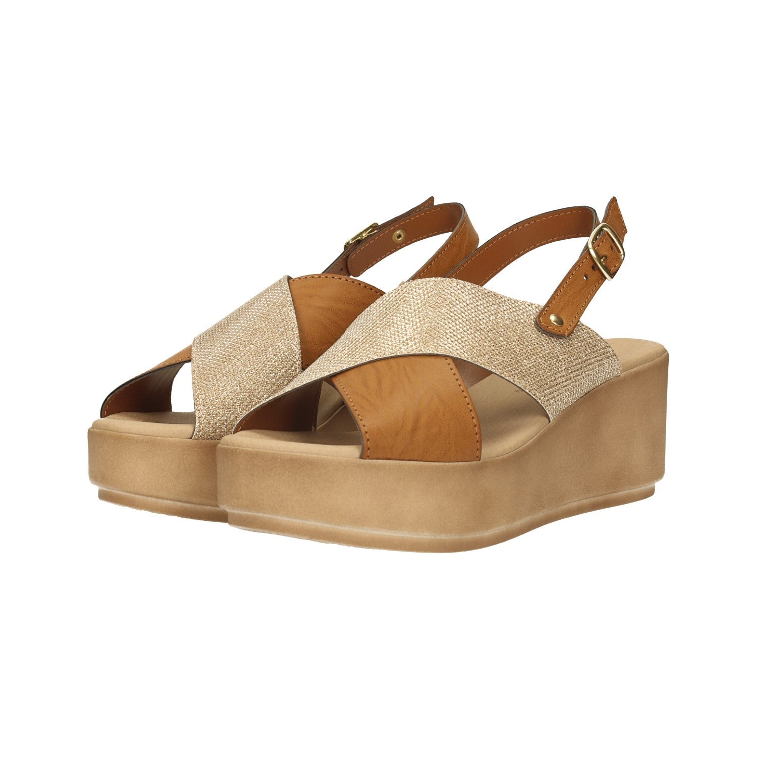 Sandali con zeppa. Made in Italy. Tacco alto 7cm