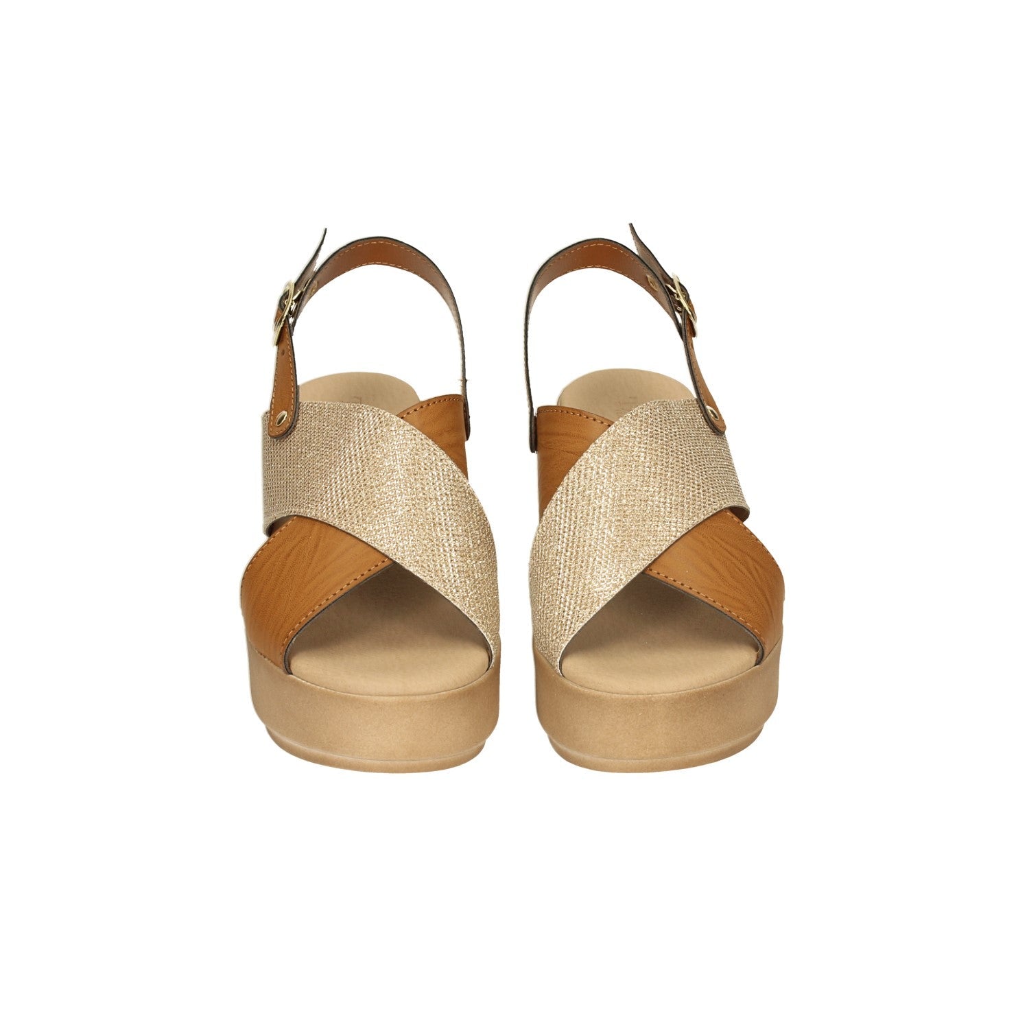Sandali con zeppa. Made in Italy. Tacco alto 7cm