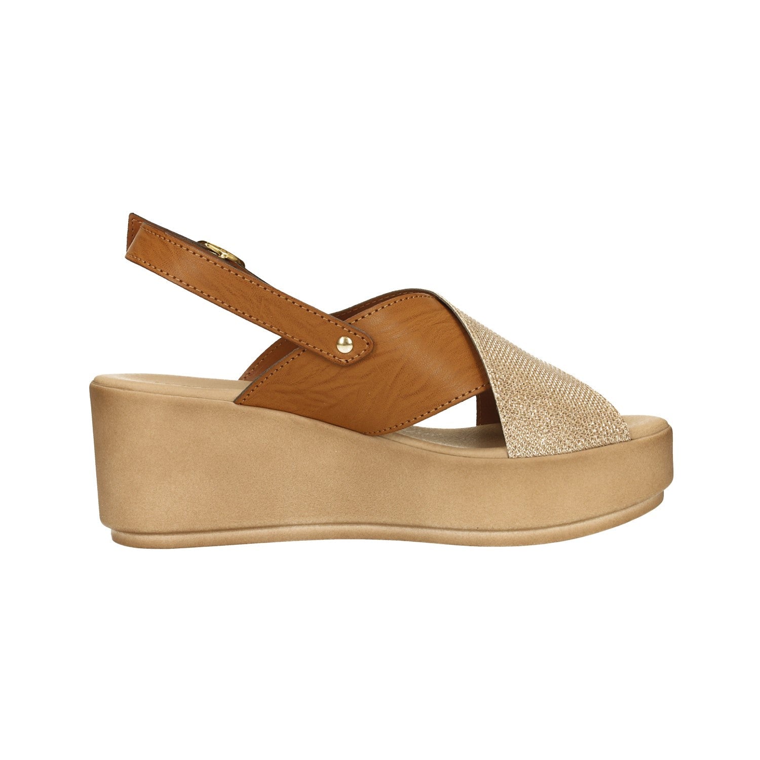 Sandali con zeppa. Made in Italy. Tacco alto 7cm