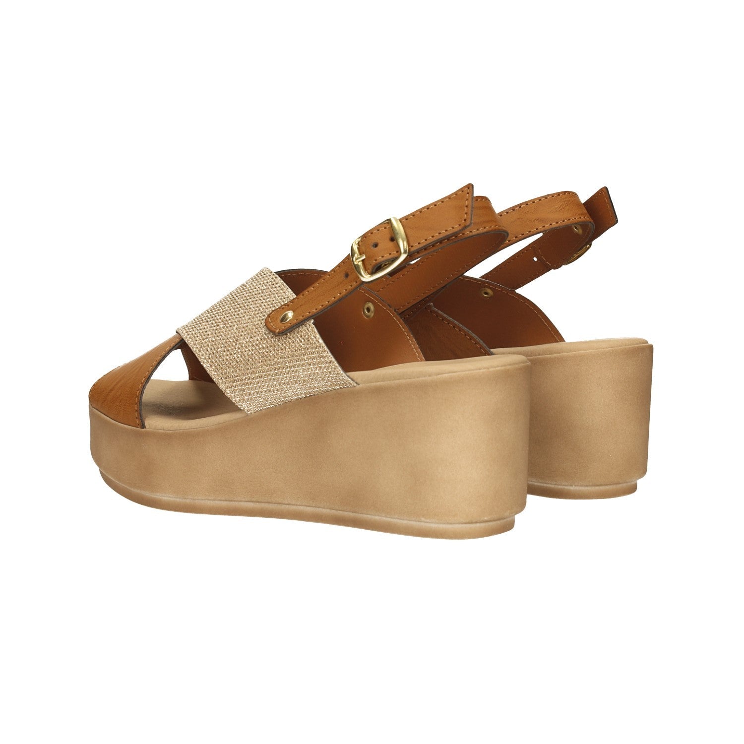 Sandali con zeppa. Made in Italy. Tacco alto 7cm
