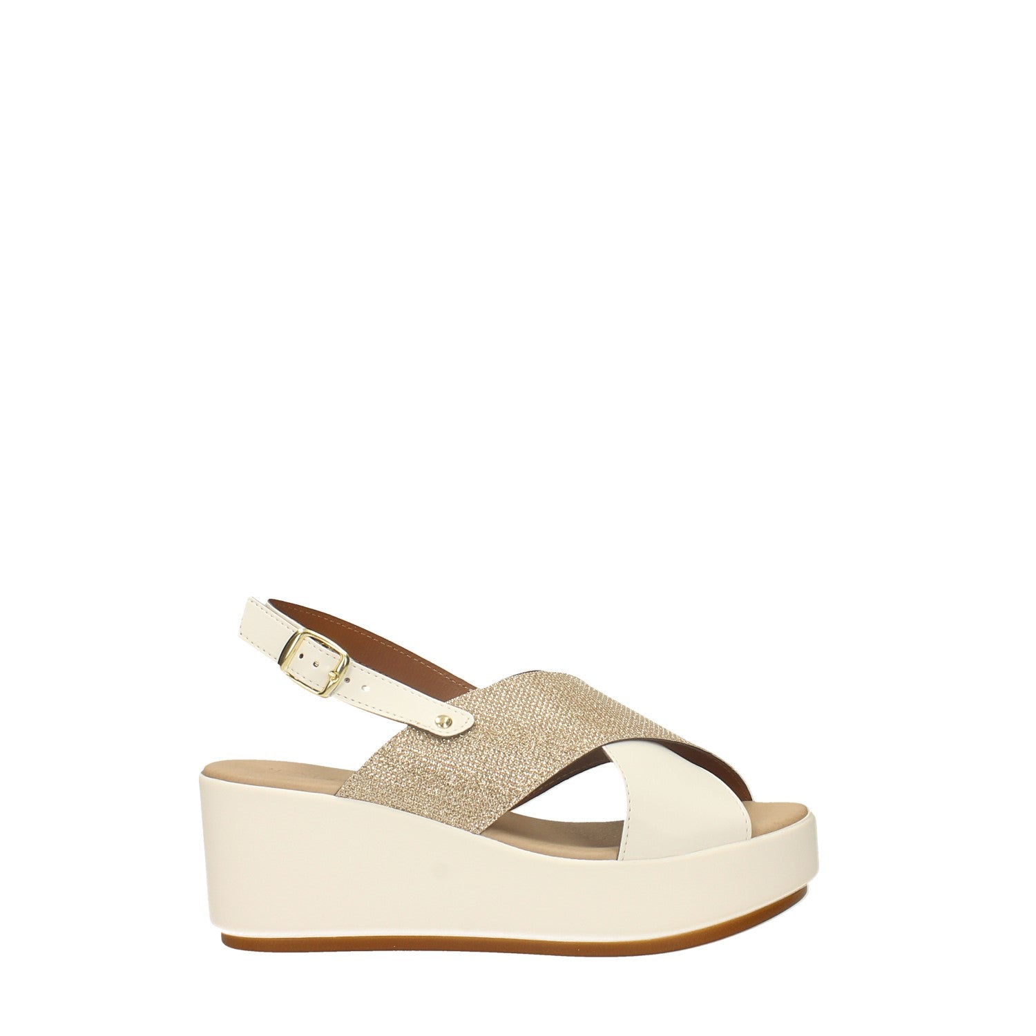 Sandali con zeppa. Made in Italy. Tacco alto 7cm