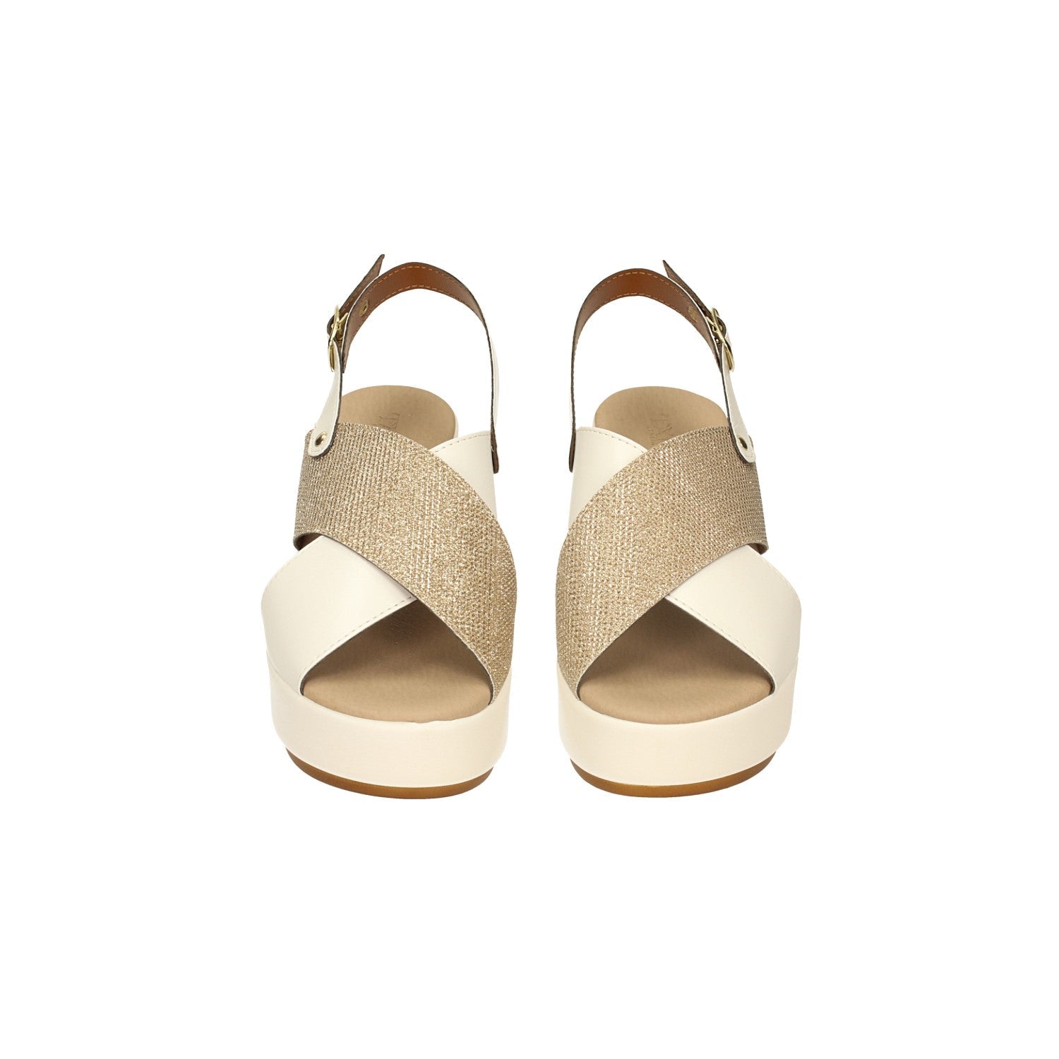 Sandali con zeppa. Made in Italy. Tacco alto 7cm