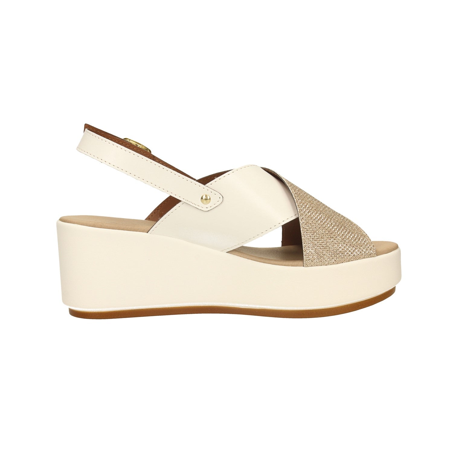 Sandali con zeppa. Made in Italy. Tacco alto 7cm