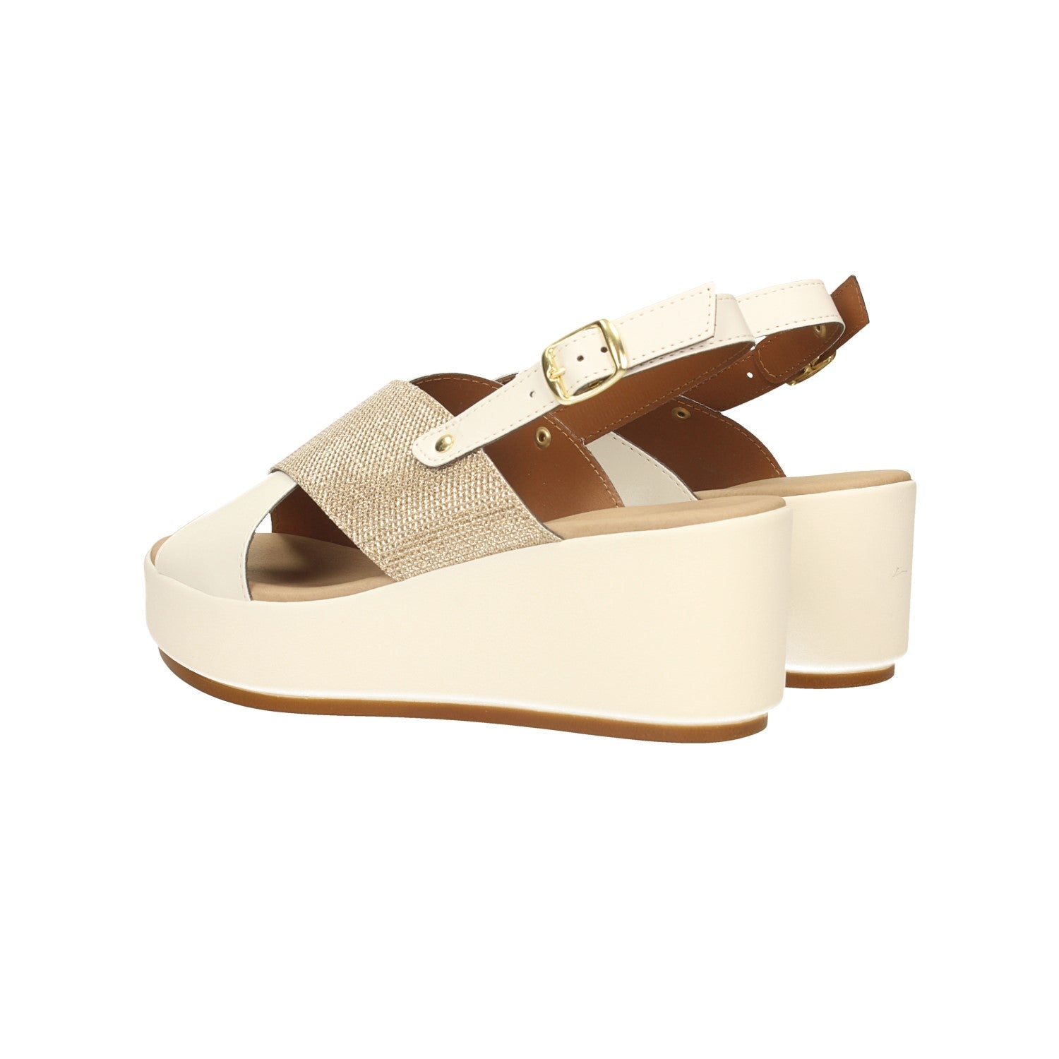 Sandali con zeppa. Made in Italy. Tacco alto 7cm