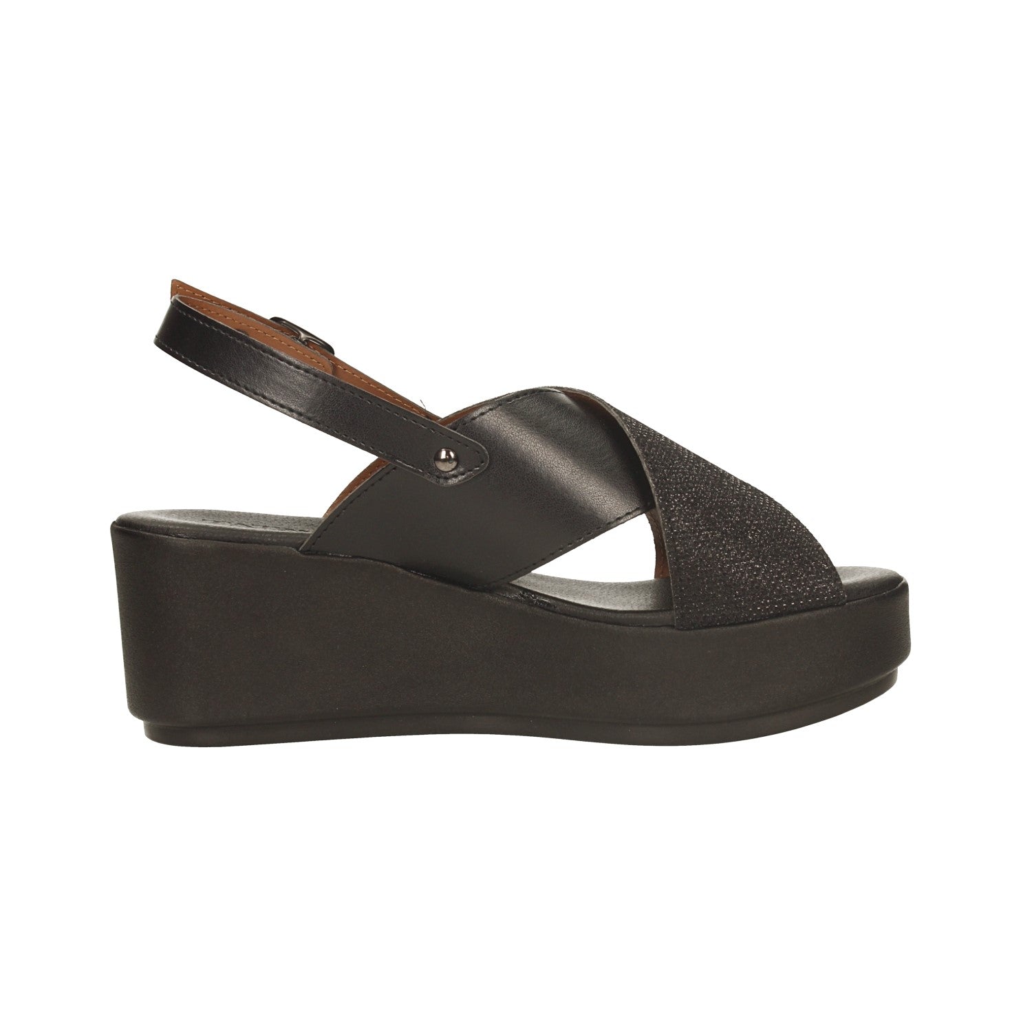 Sandali con zeppa. Made in Italy. Tacco alto 7cm
