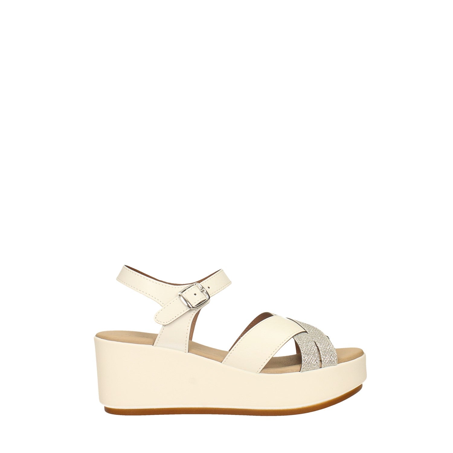 Sandali con zeppa. Made in Italy. Tacco alto 6cm