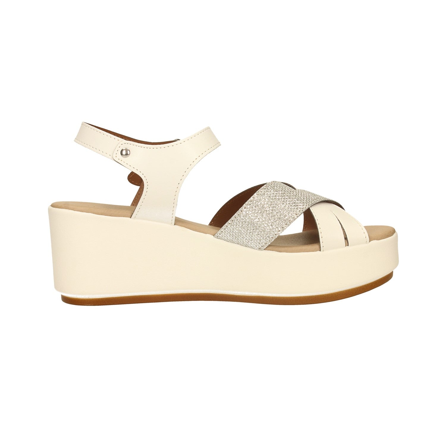 Sandali con zeppa. Made in Italy. Tacco alto 6cm