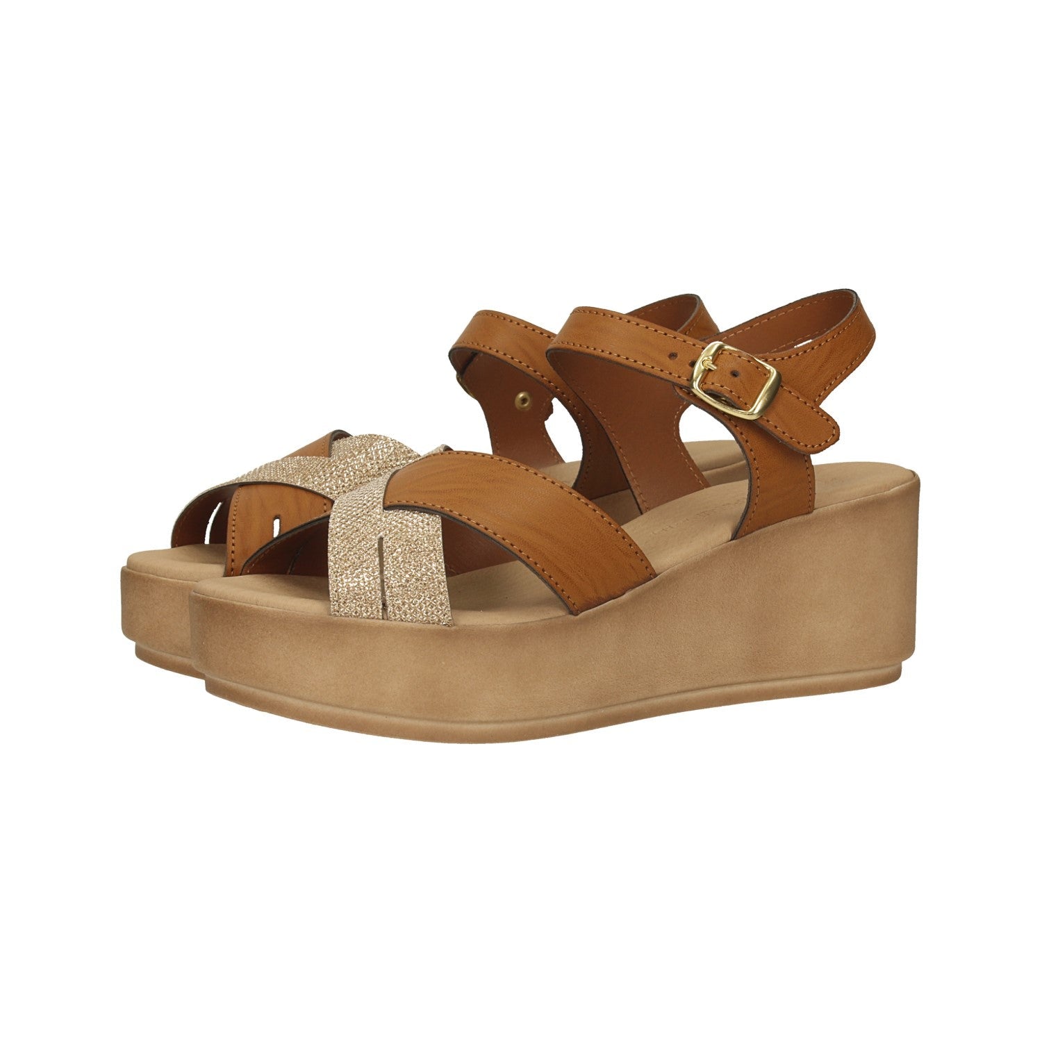 Sandali con zeppa. Made in Italy. Tacco alto 6cm