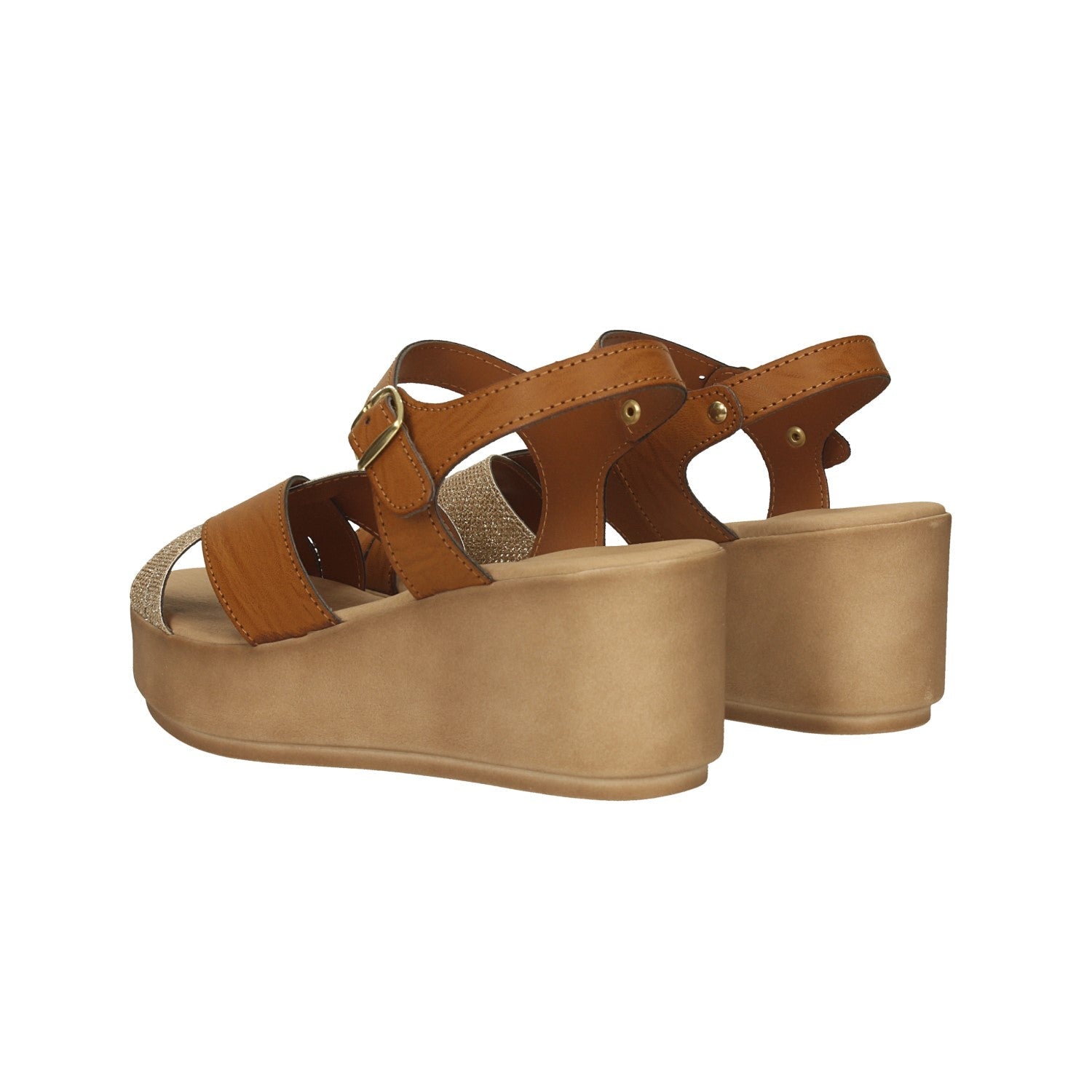 Sandali con zeppa. Made in Italy. Tacco alto 6cm
