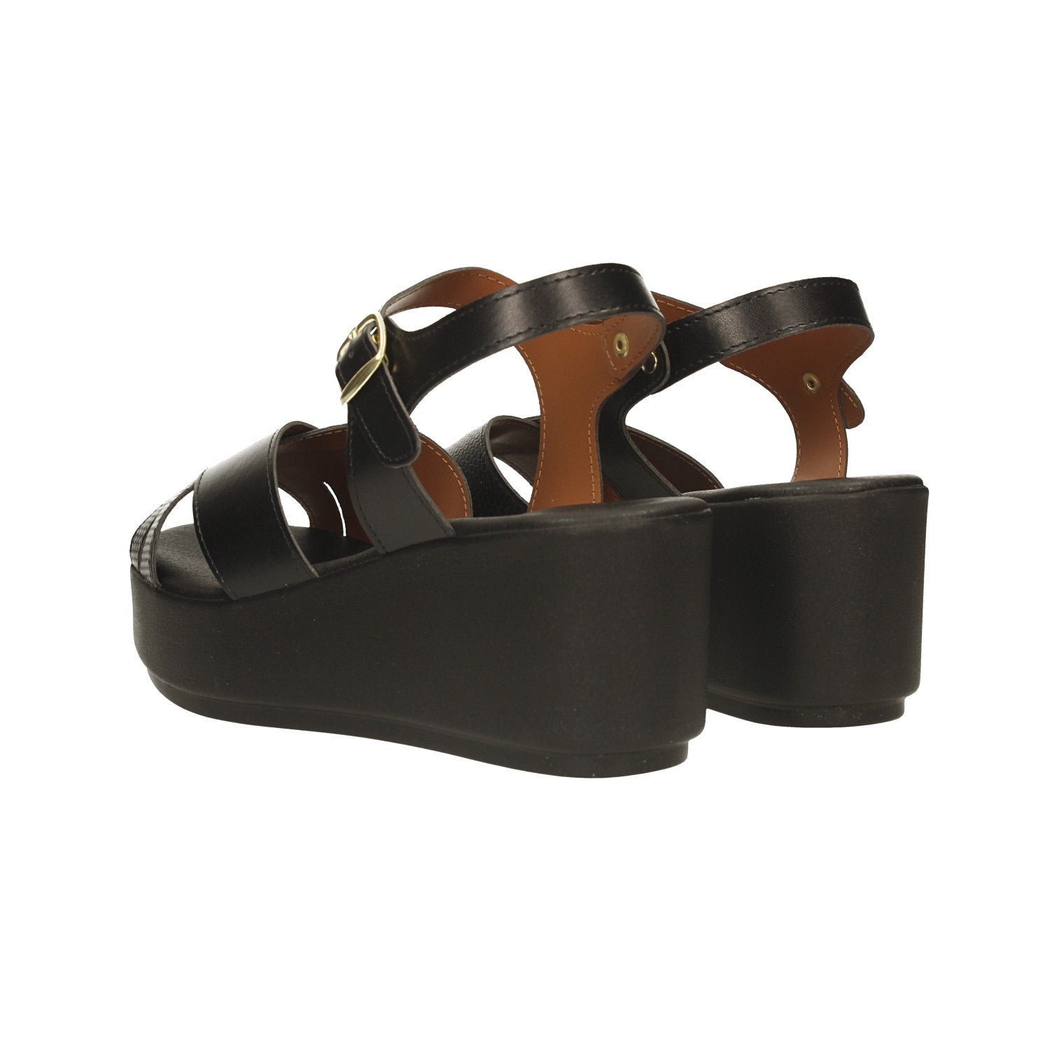 Sandali con zeppa. Made in Italy. Tacco alto 6cm