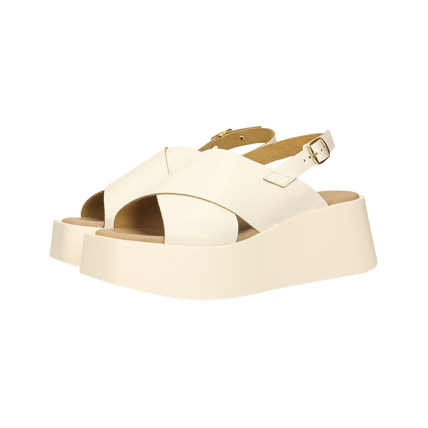Sandali flatform incrociati. Tacco alto 6cm