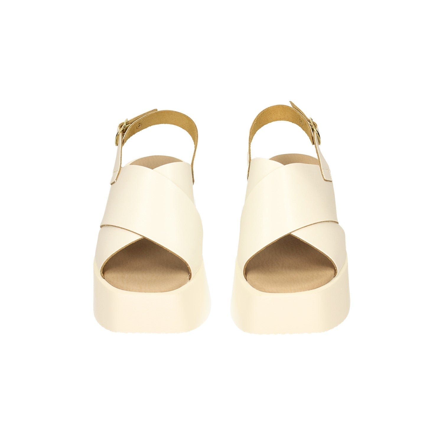Sandali flatform incrociati. Tacco alto 6cm