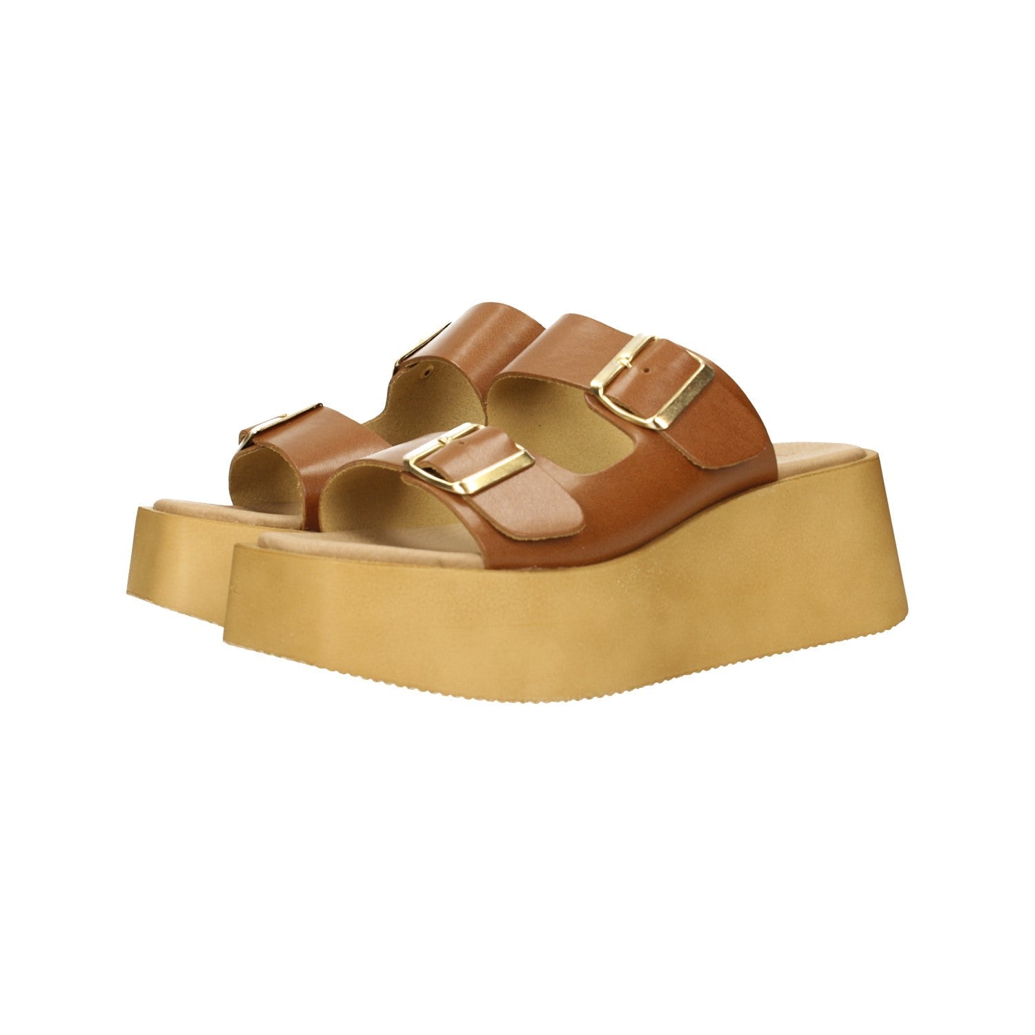 Sandali flatform con fibbia. Tacco alto 6cm