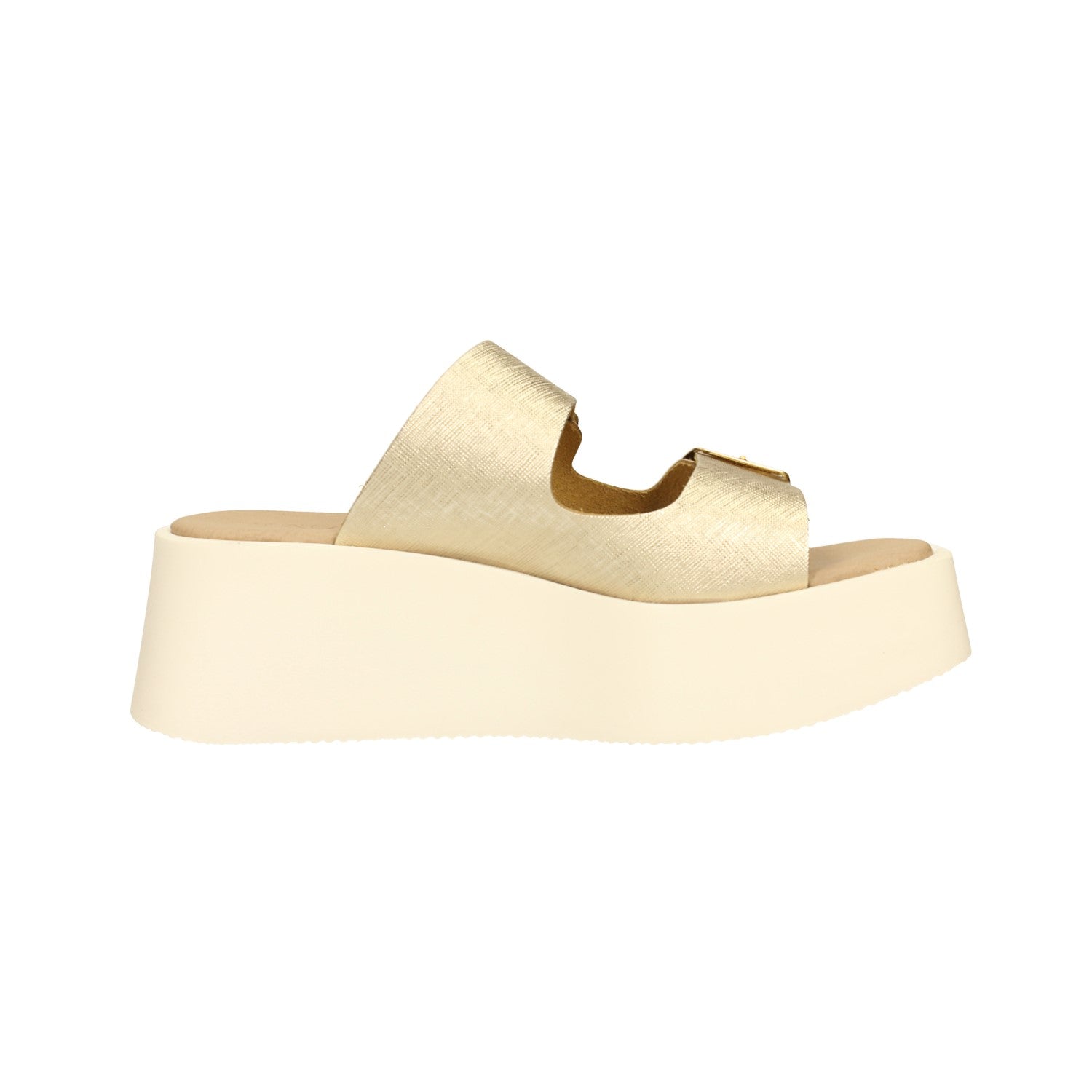 Sandali flatform con fibbia. Tacco alto 6cm