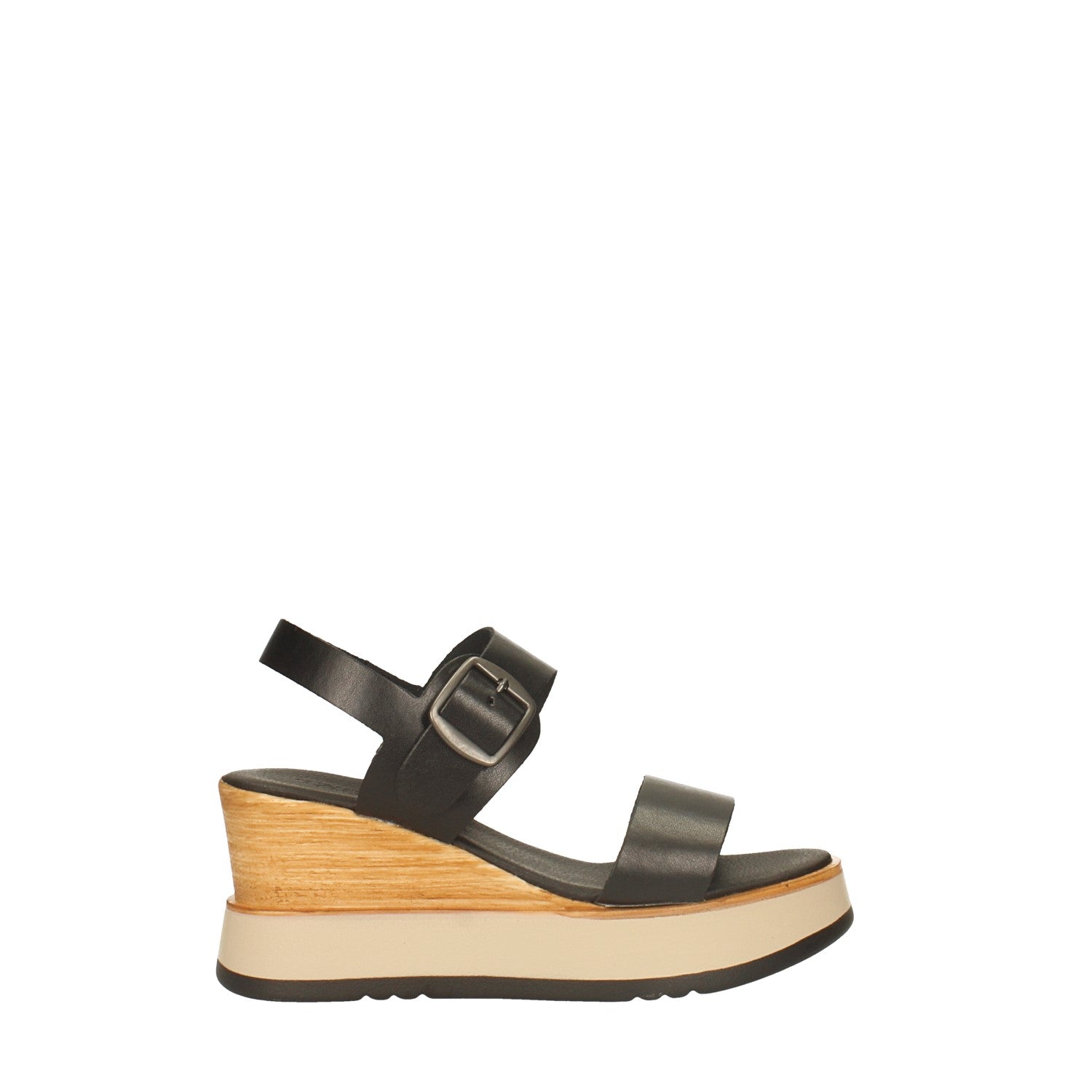Sandali con zeppa. Made in Italy. Tacco alto 7.5cm