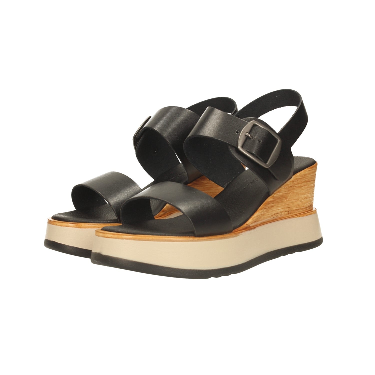 Sandali con zeppa. Made in Italy. Tacco alto 7.5cm