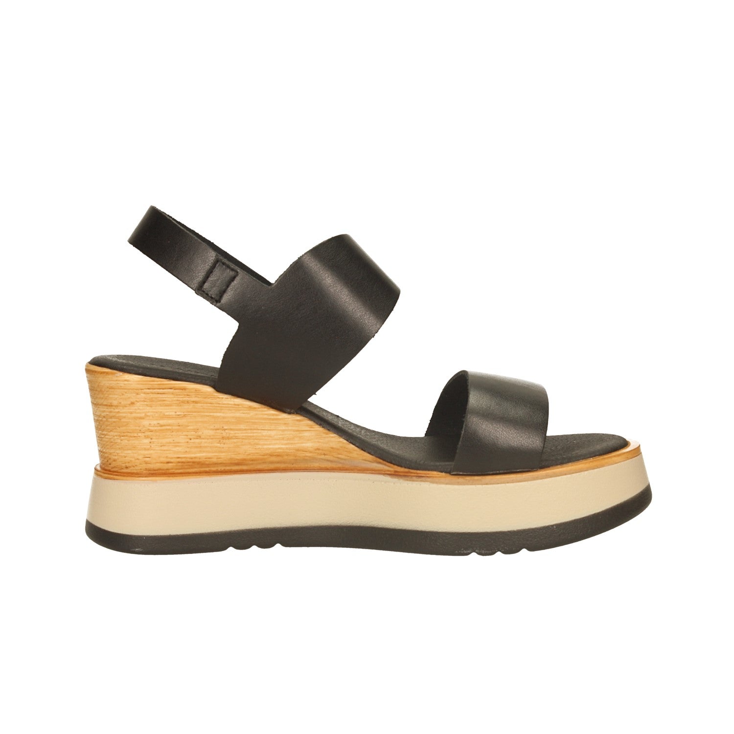 Sandali con zeppa. Made in Italy. Tacco alto 7.5cm