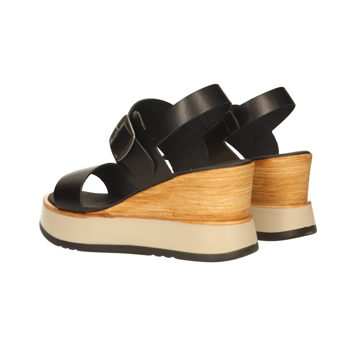 Sandali con zeppa. Made in Italy. Tacco alto 7.5cm
