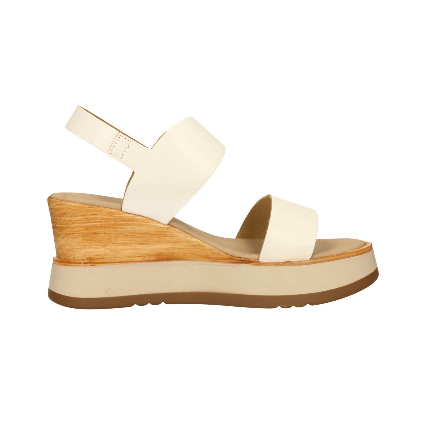 Sandali con zeppa. Made in Italy. Tacco alto 7.5cm