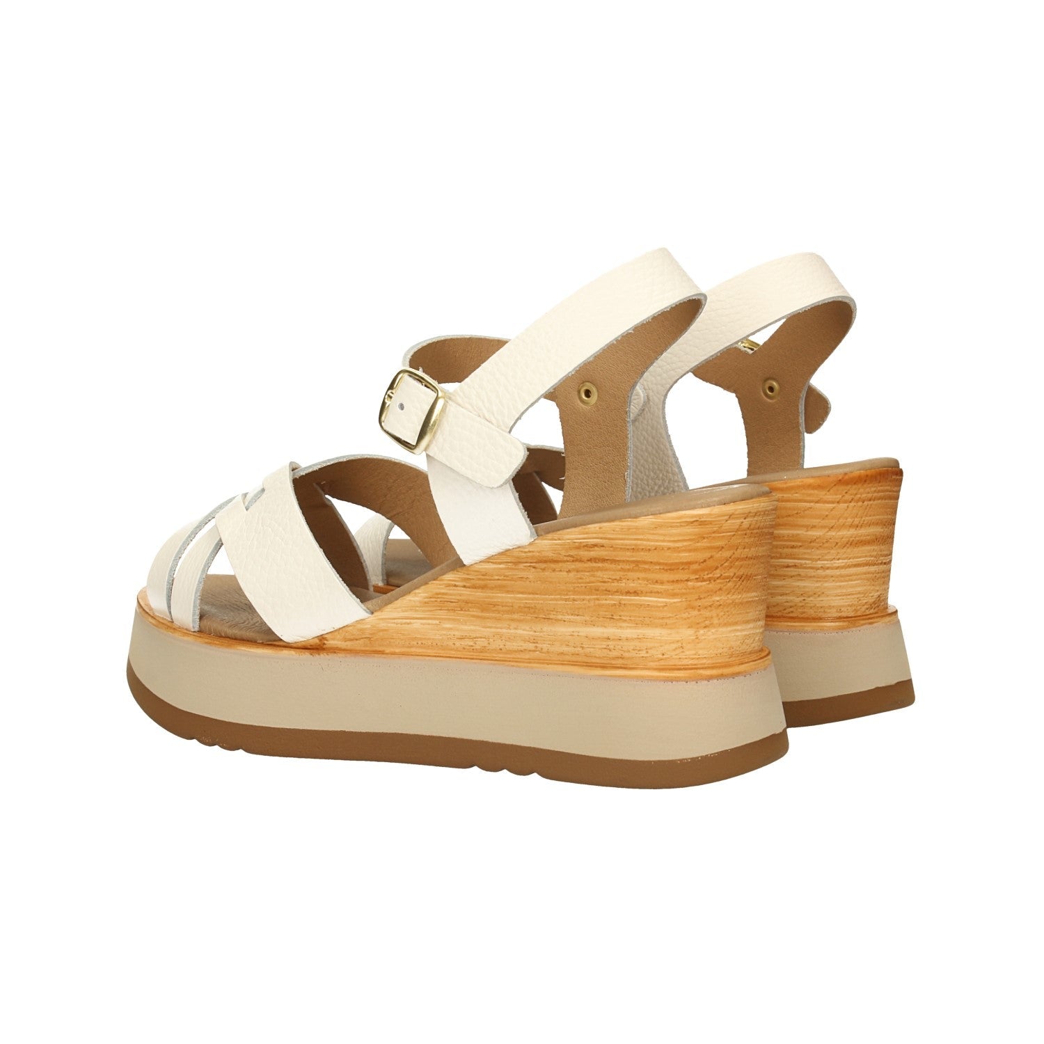 Sandali in vera pelle intrecciati. Made in Italy. Tacco alto 7.5cm