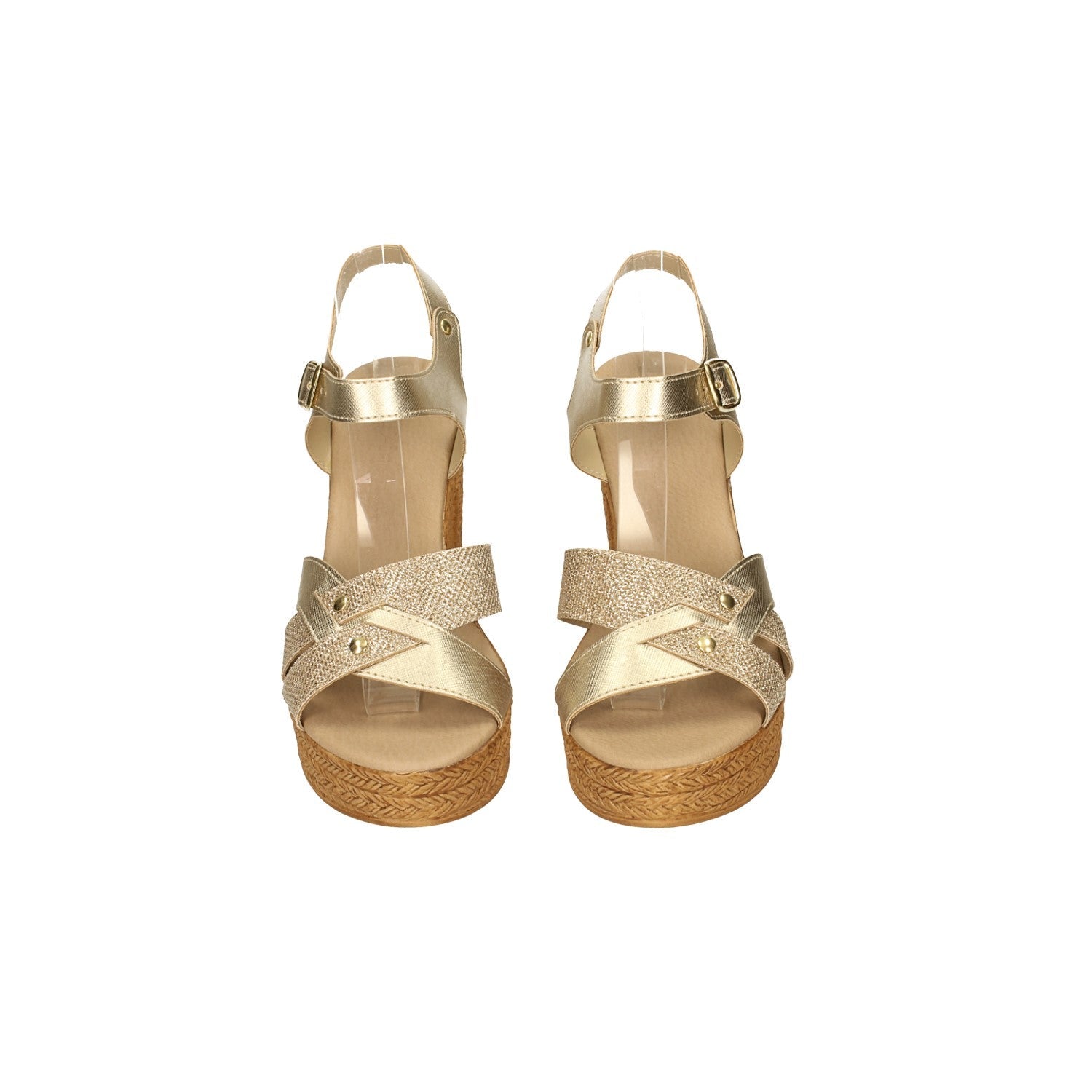 Sandali con intreccio glitterato. Made in Italy. Tacco alto 11 cm