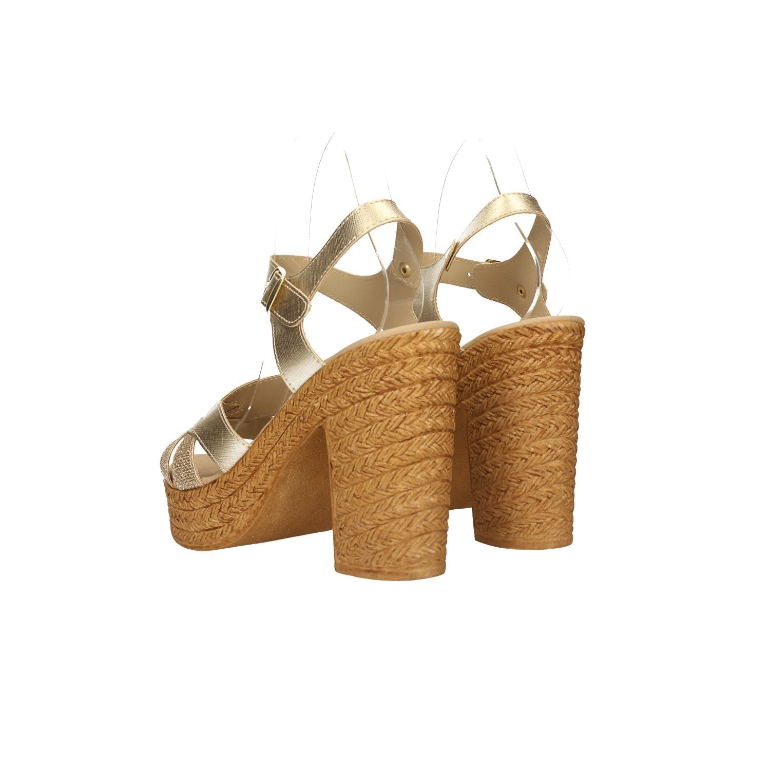 Sandali con intreccio glitterato. Made in Italy. Tacco alto 11 cm