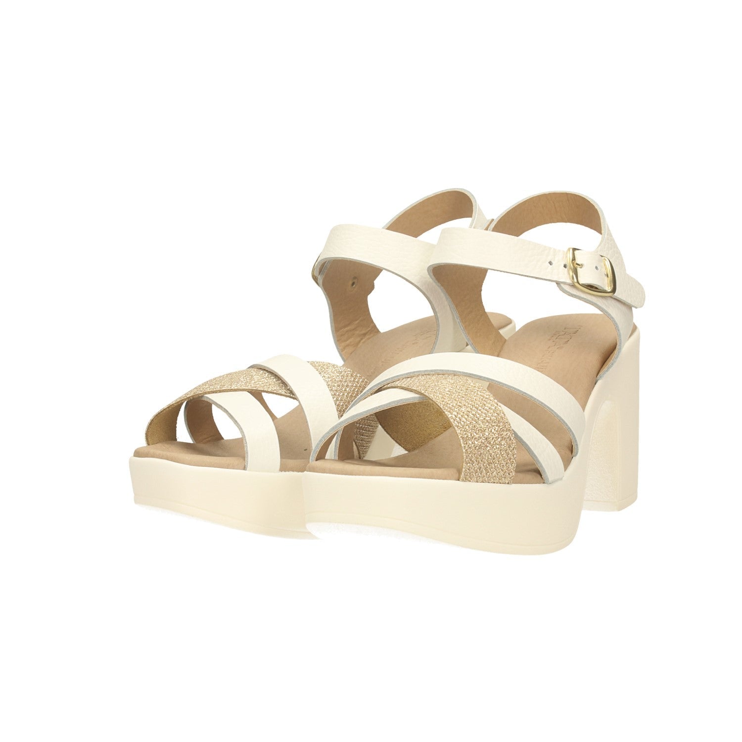 Sandali con plateau in vera pelle. Made in Italy. Tacco alto 8cm