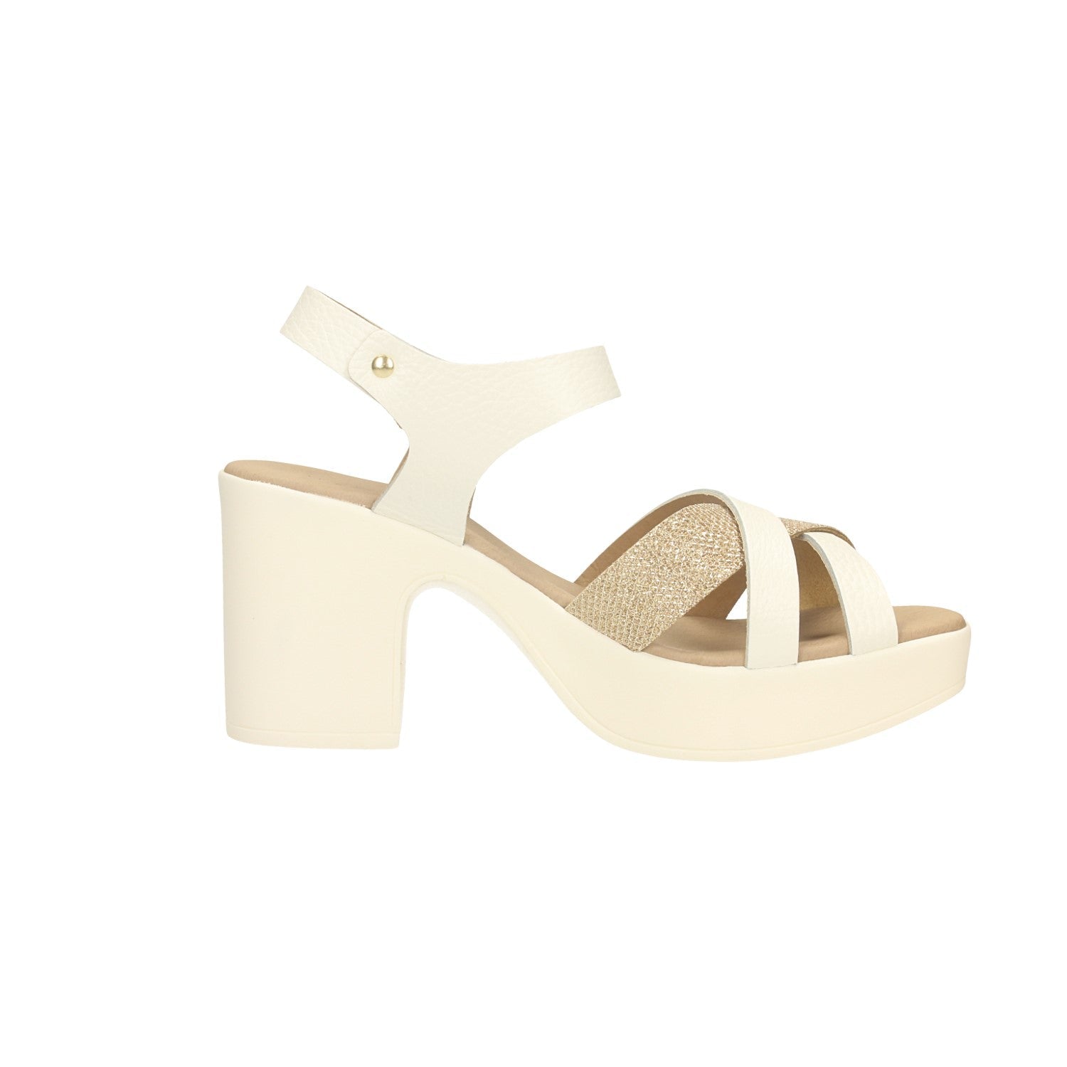 Sandali con plateau in vera pelle. Made in Italy. Tacco alto 8cm