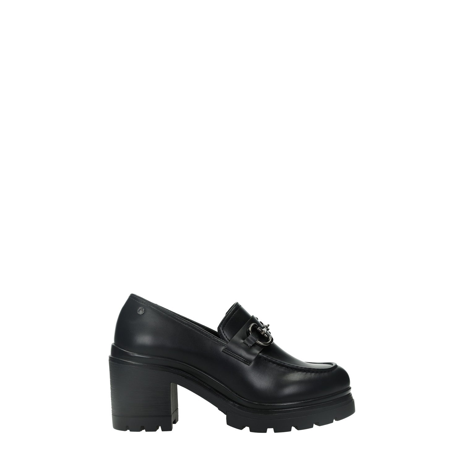 Mocassini donna con morsetto. Tacco alto 6 cm