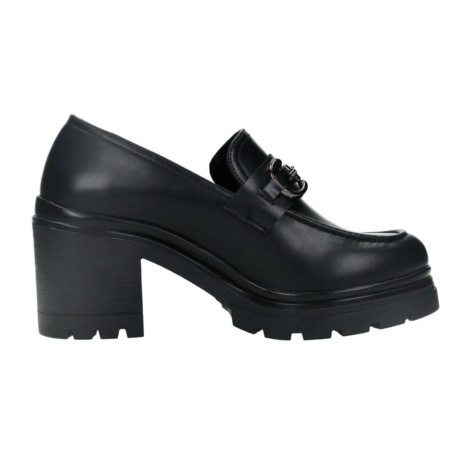 Mocassini donna con morsetto. Tacco alto 6 cm
