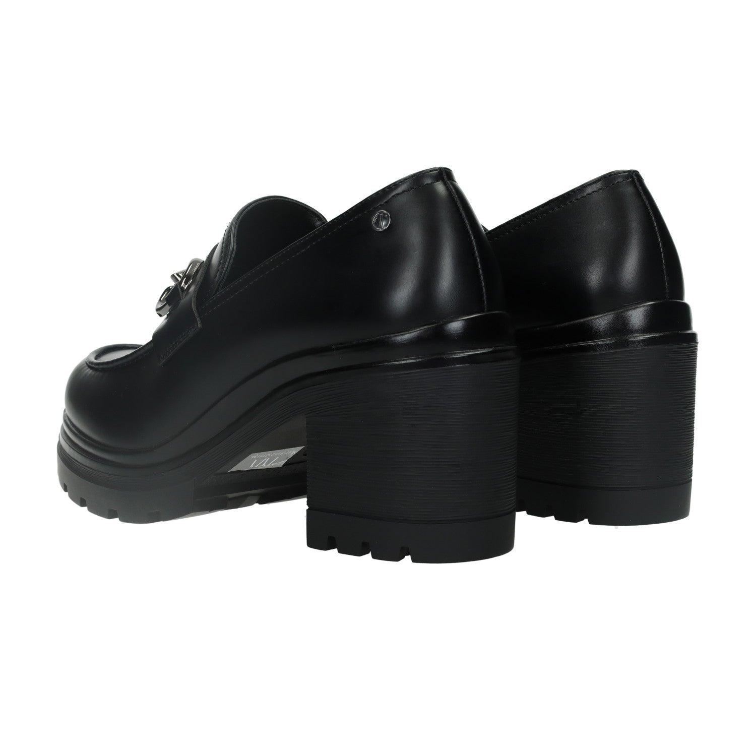 Mocassini donna con morsetto. Tacco alto 6 cm