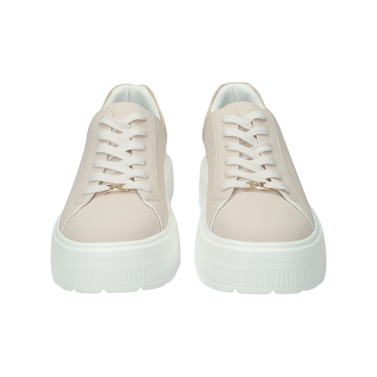 Sneakers con inserti in tessuto.Tacco alto 5cm