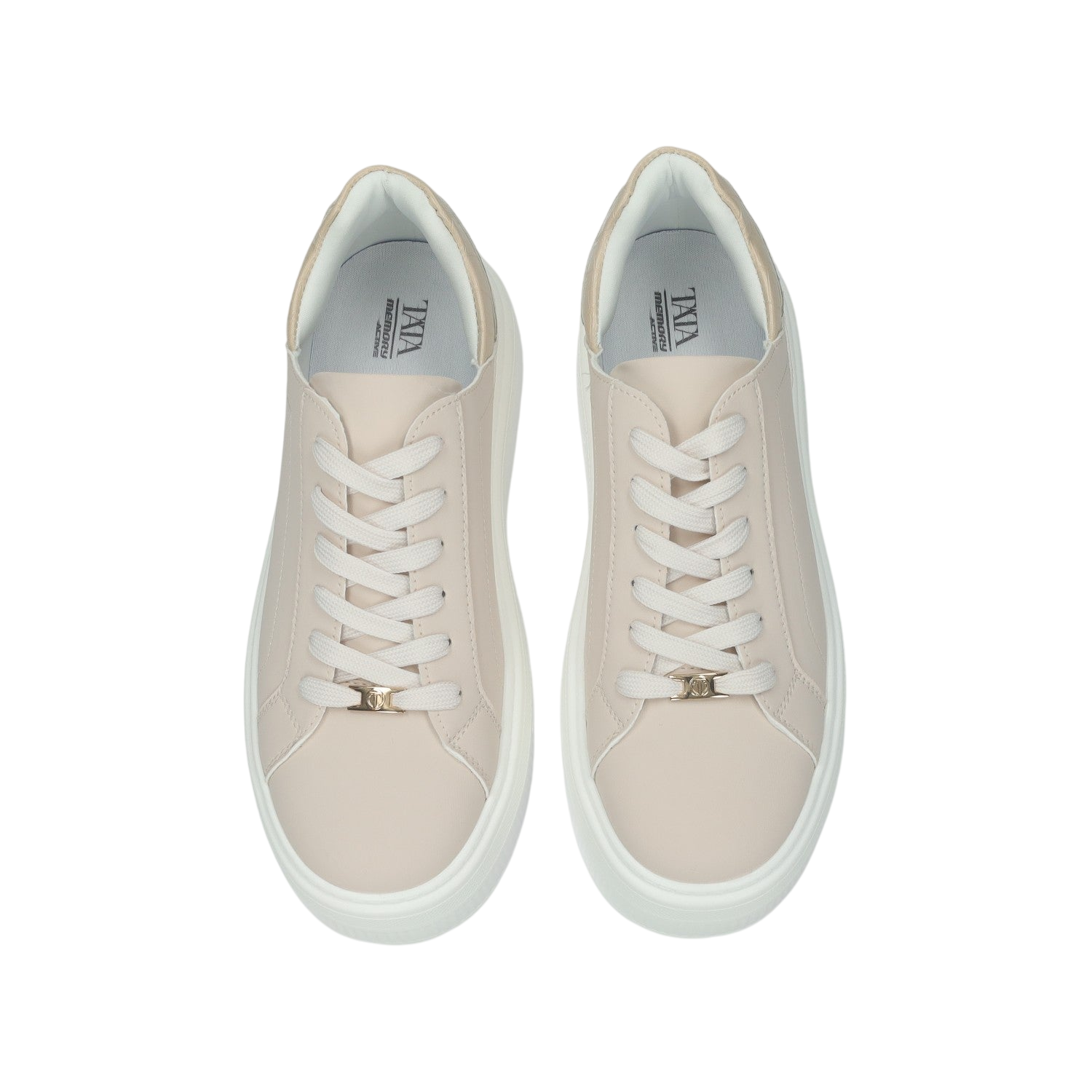 Sneakers con inserti in tessuto.Tacco alto 5cm