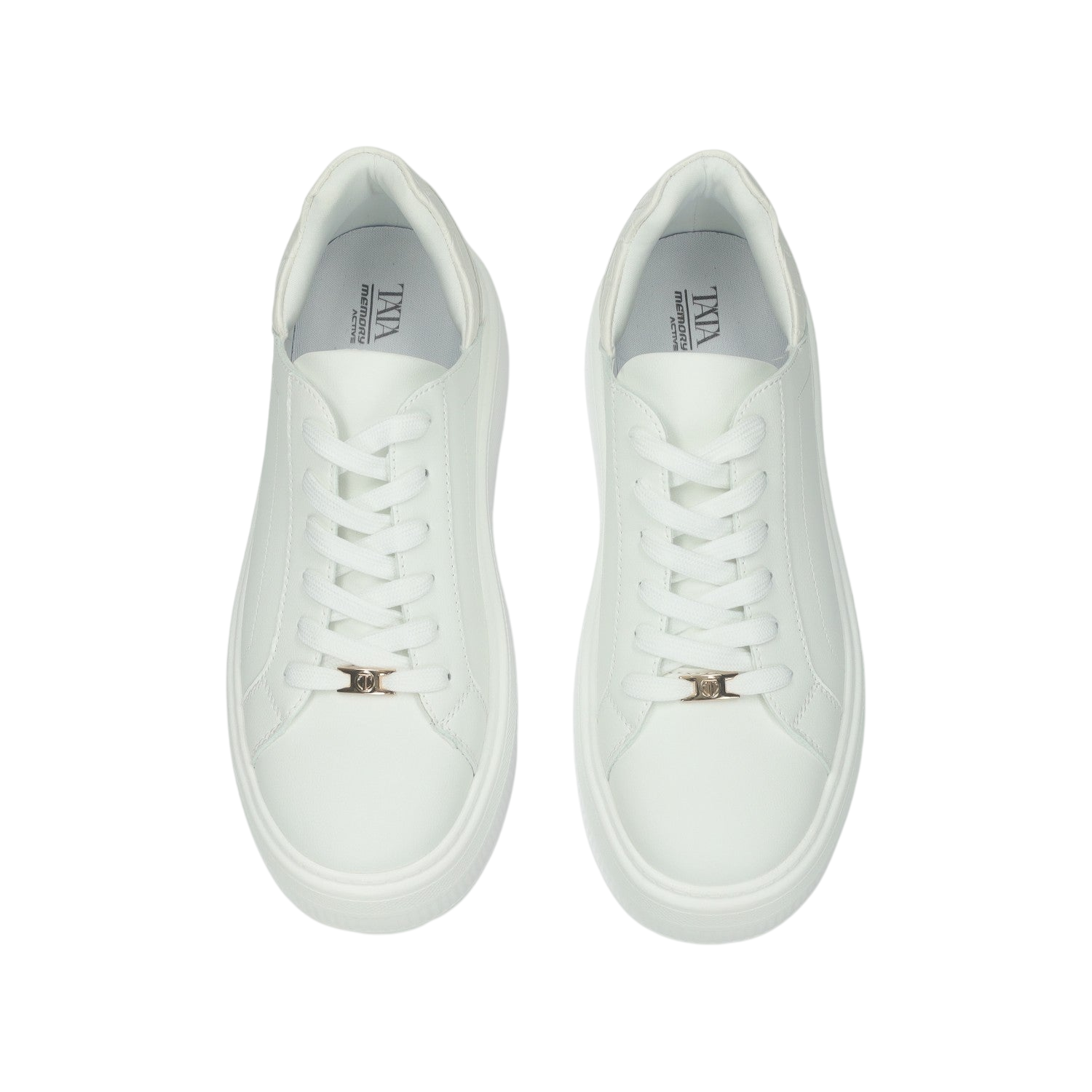 Sneakers con inserti in tessuto.Tacco alto 5cm