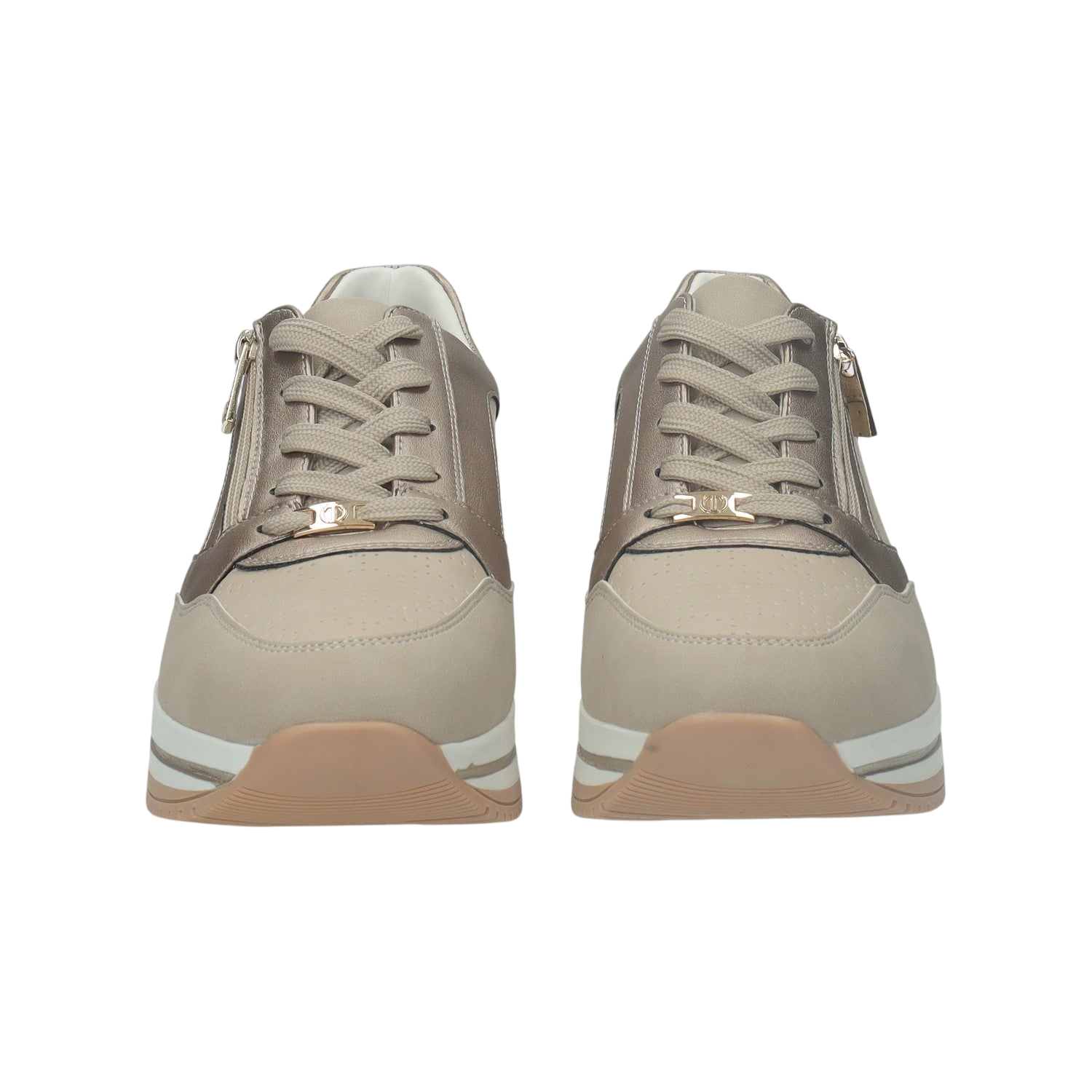 Sneakers con zip laterale.Tacco alto 3 cm