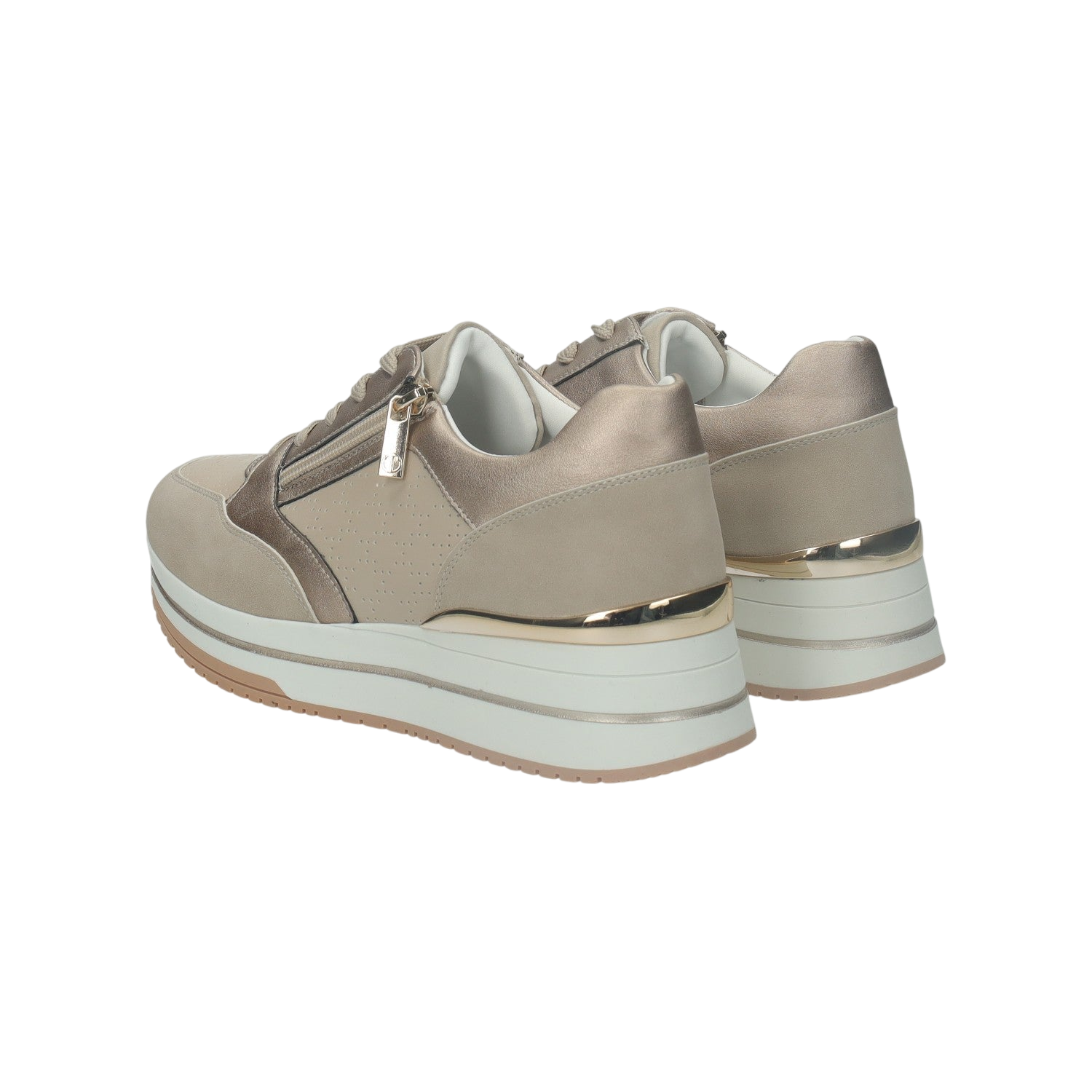 Sneakers con zip laterale.Tacco alto 3 cm