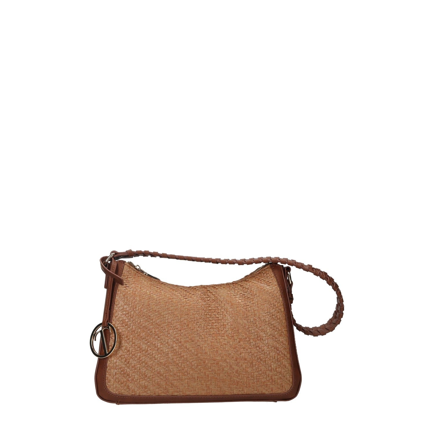Borsa a tracolla con inserti in metallo.