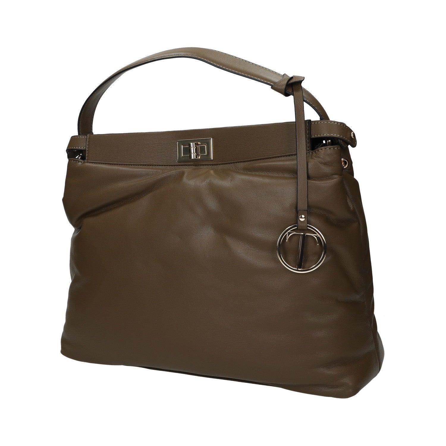Borsa a secchiello con chiusura.