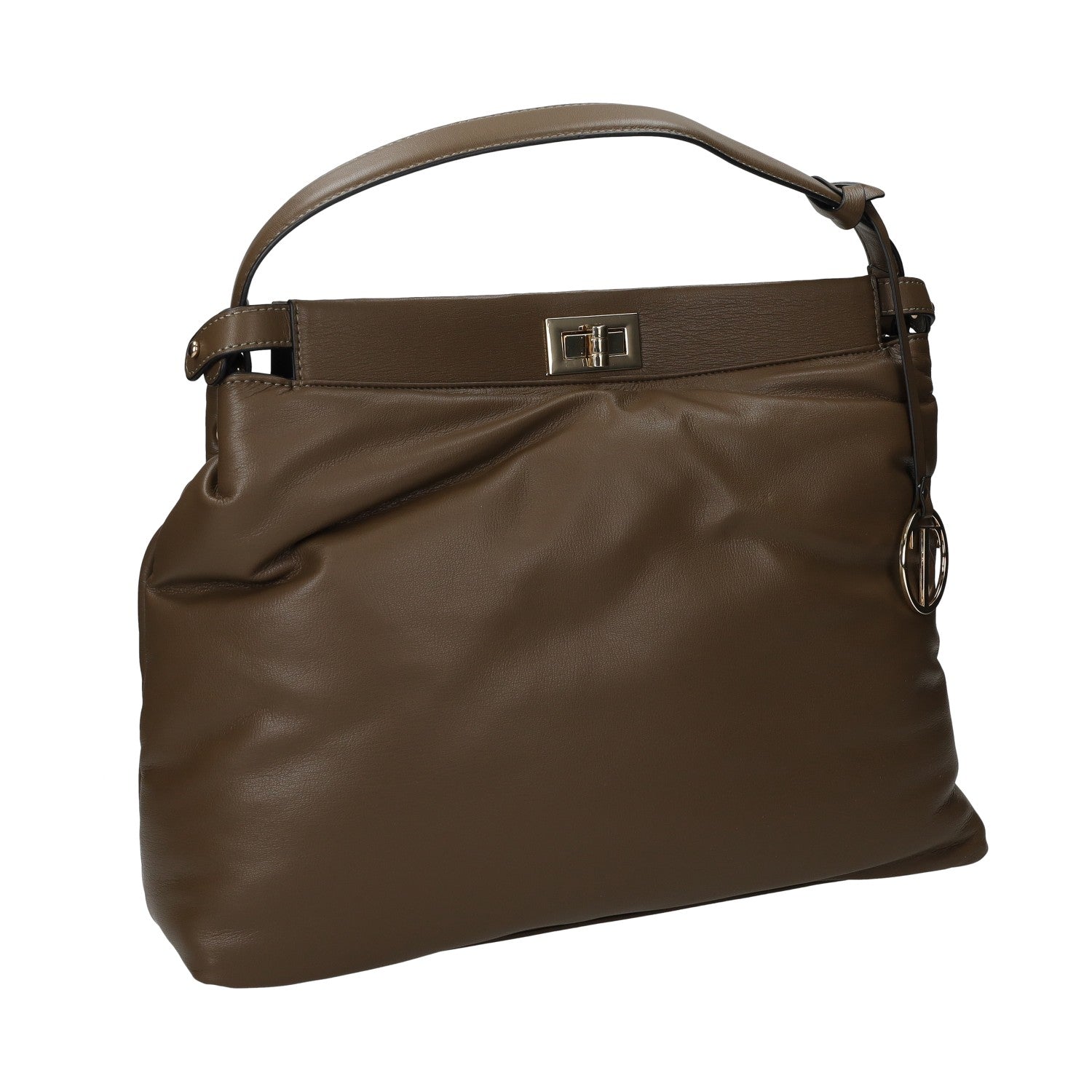 Borsa a secchiello con chiusura.