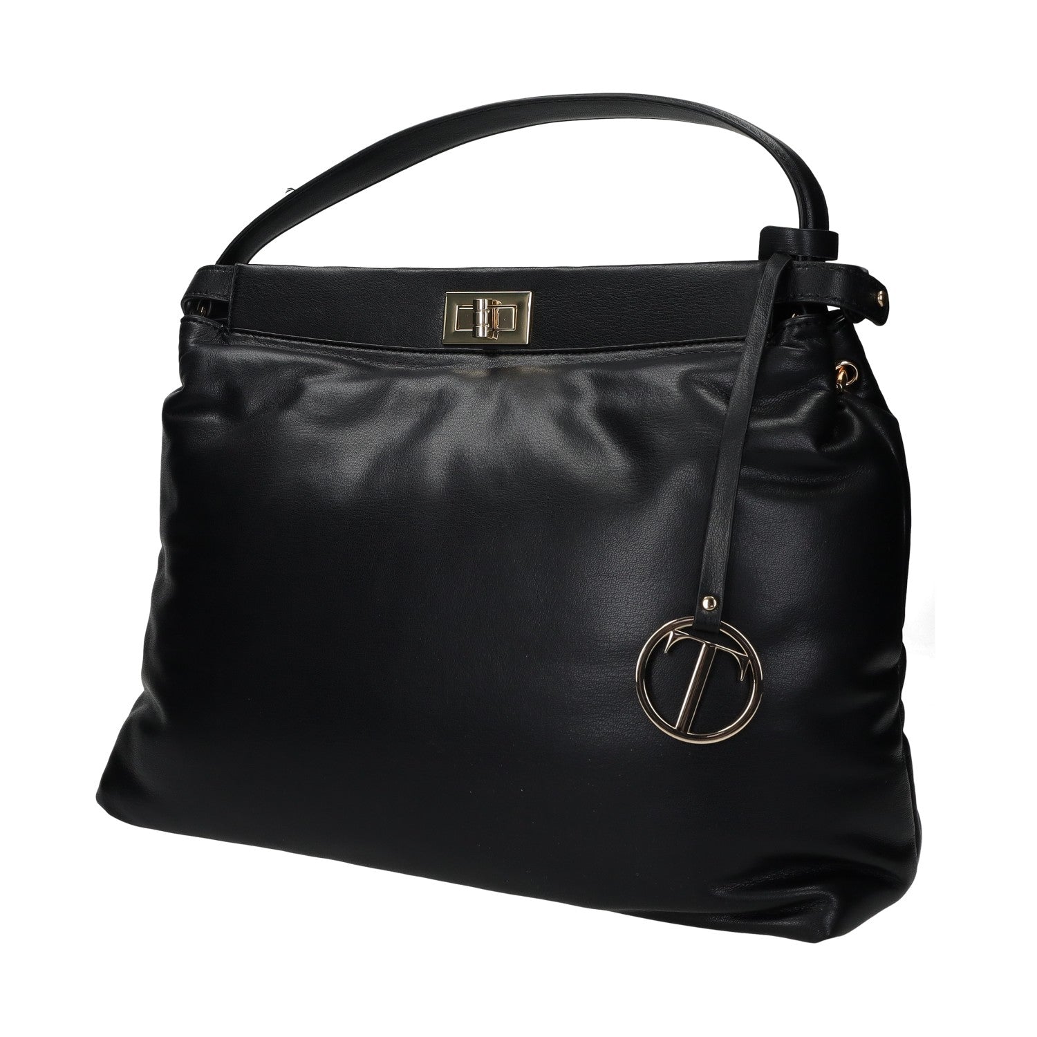 Borsa a secchiello con chiusura.
