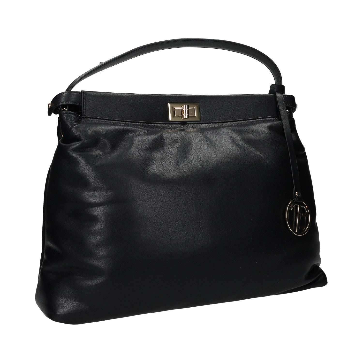 Borsa a secchiello con chiusura.