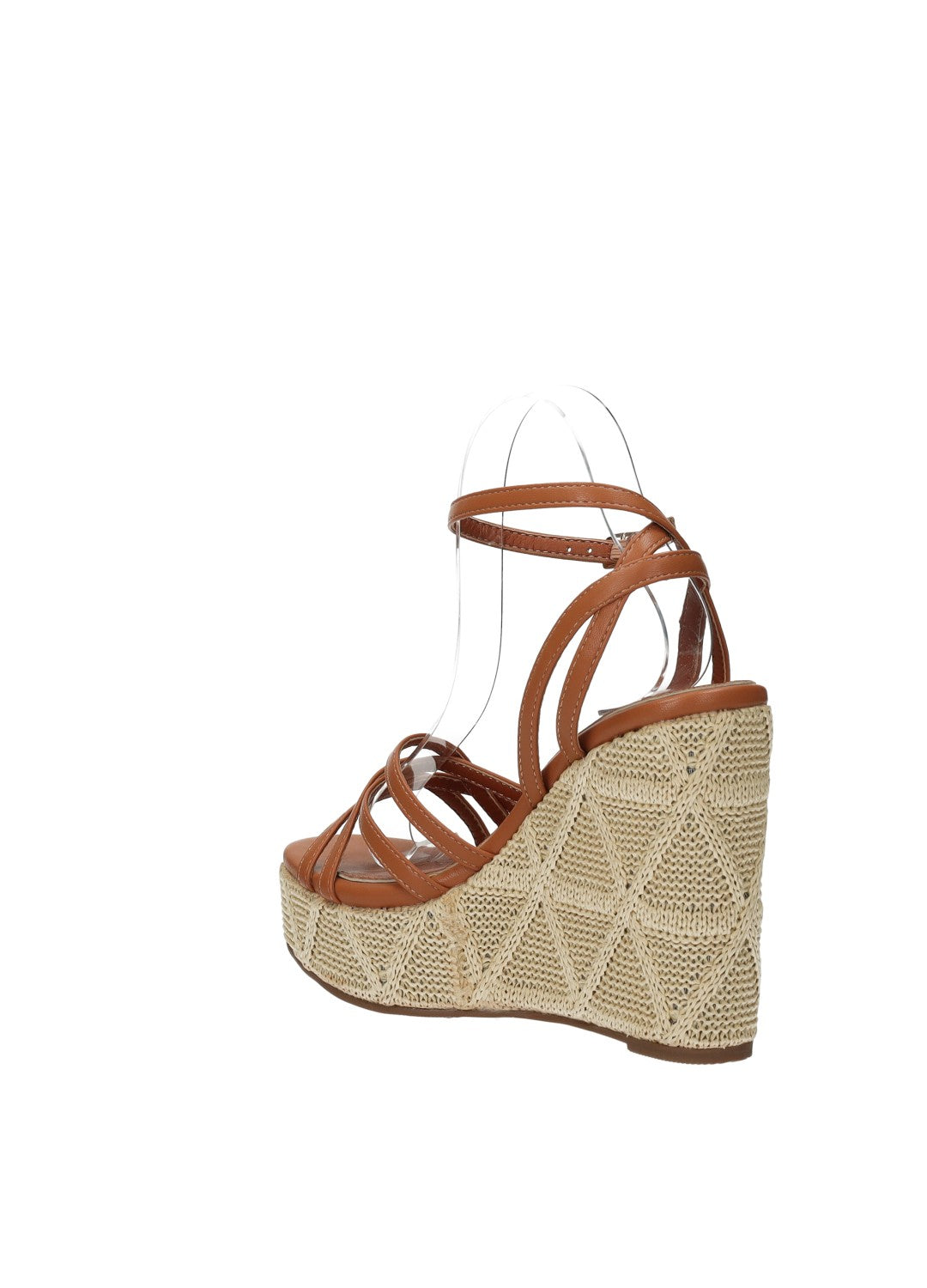 Sandali con zeppa ricamata